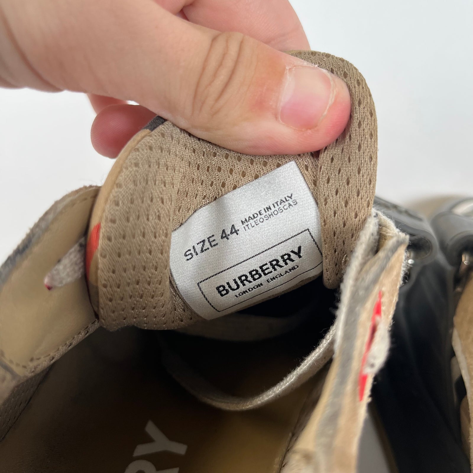 Burberry Grey Plaid Ramsey Sneakers Size 44
