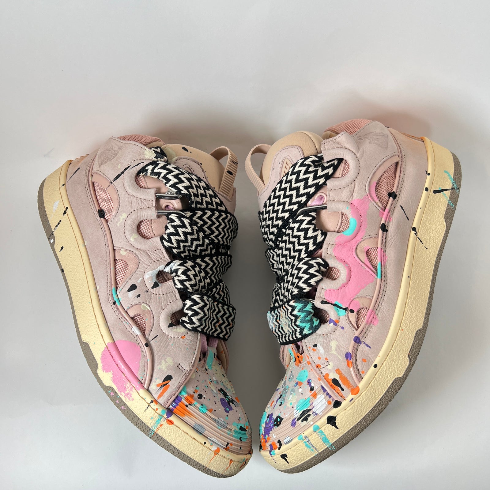 Lanvin x Gallery Dept Pink Paint Splatter Curb Sneaker Size 45