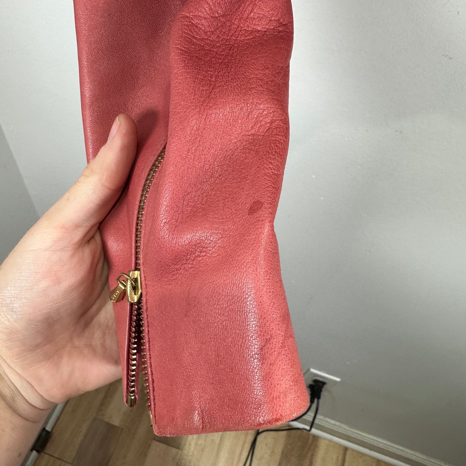 Christian Dior Pink Leather Biker Jacket Size 6
