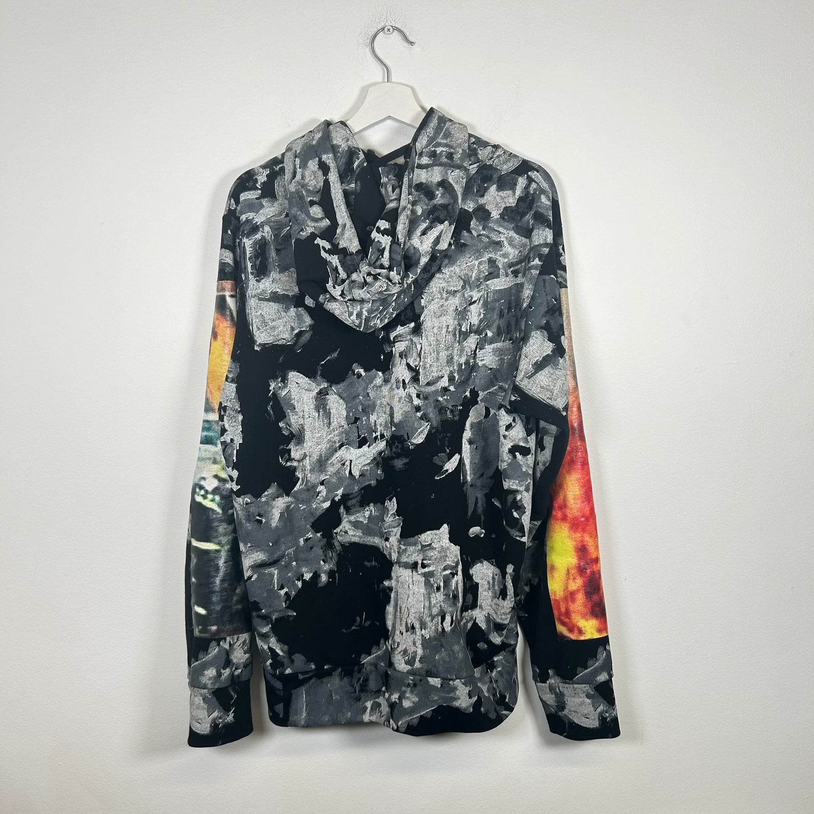 HBA Overprinted Flaming Bulldozer Hoodie Size L