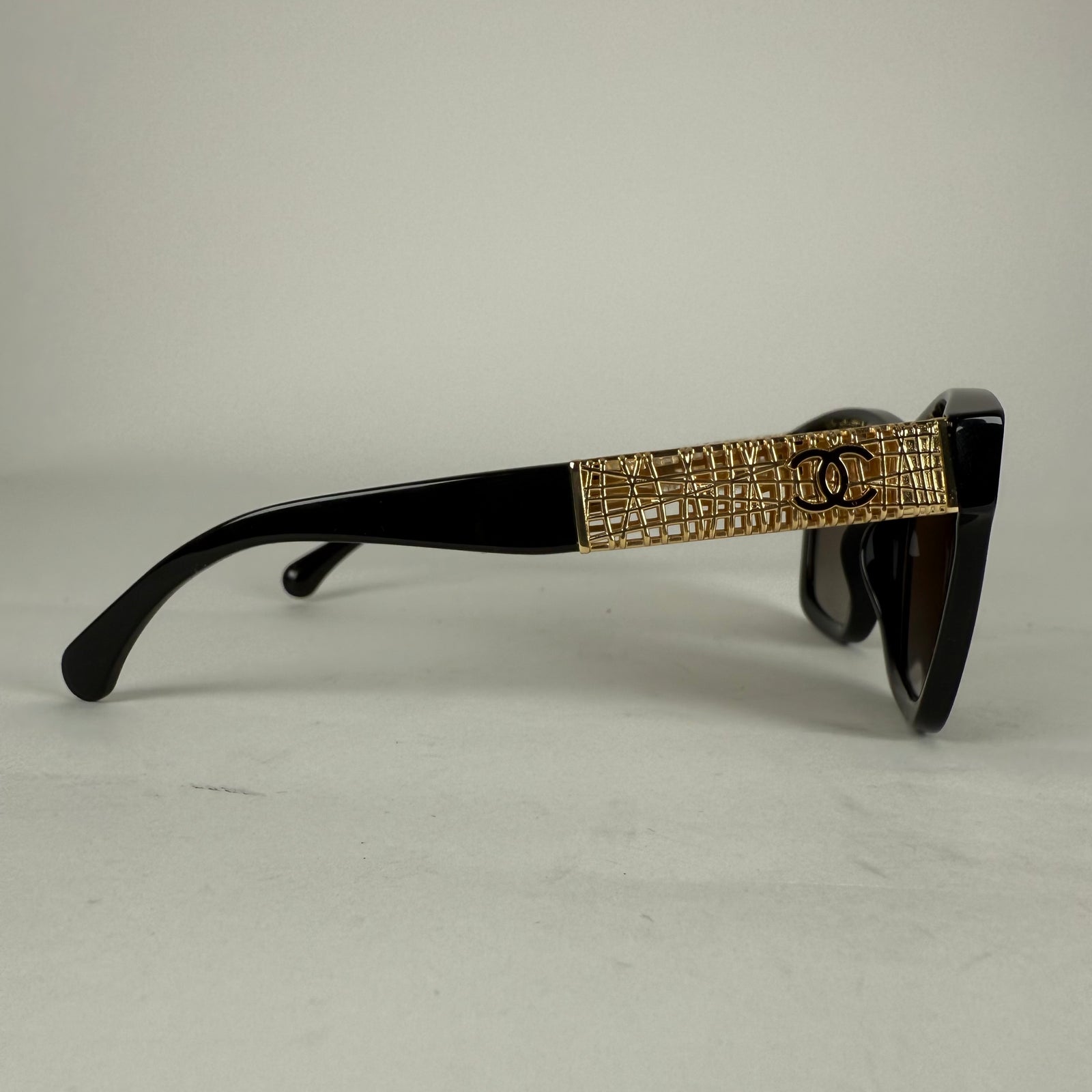 Chanel Black/Gold Tweed Polarized Sunglasses