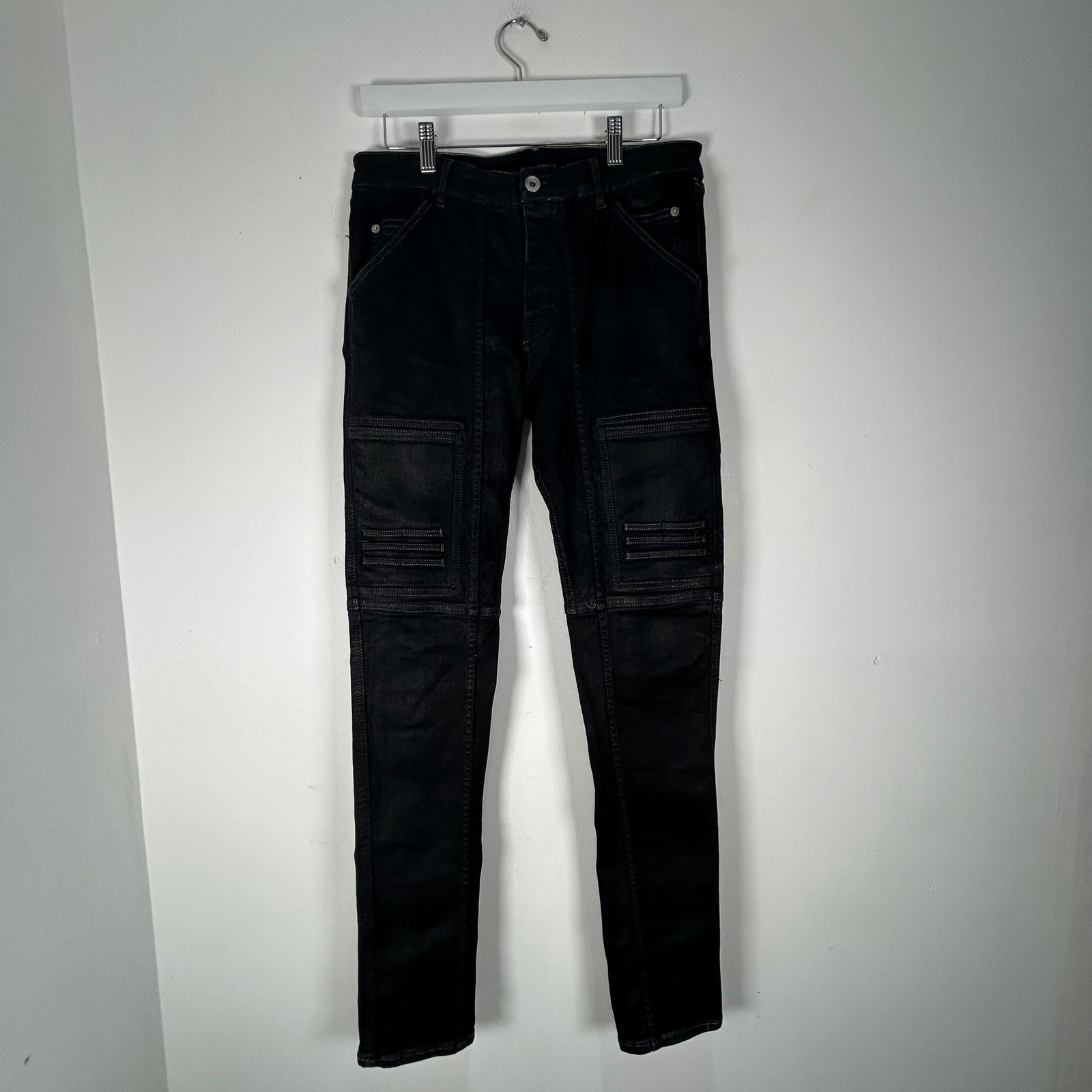 Rick Owens Black Nagakin Wax Tyrone Detroit Denim Size S