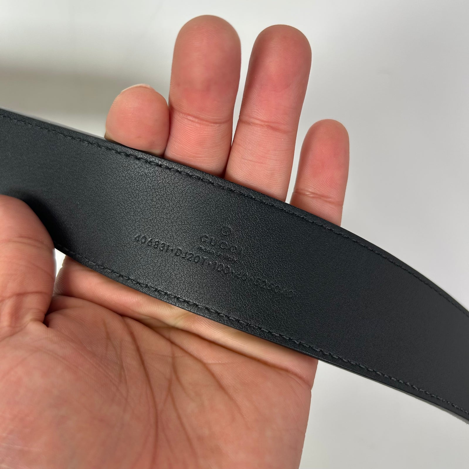 Gucci Black/Gold Large GG Belt Size 100