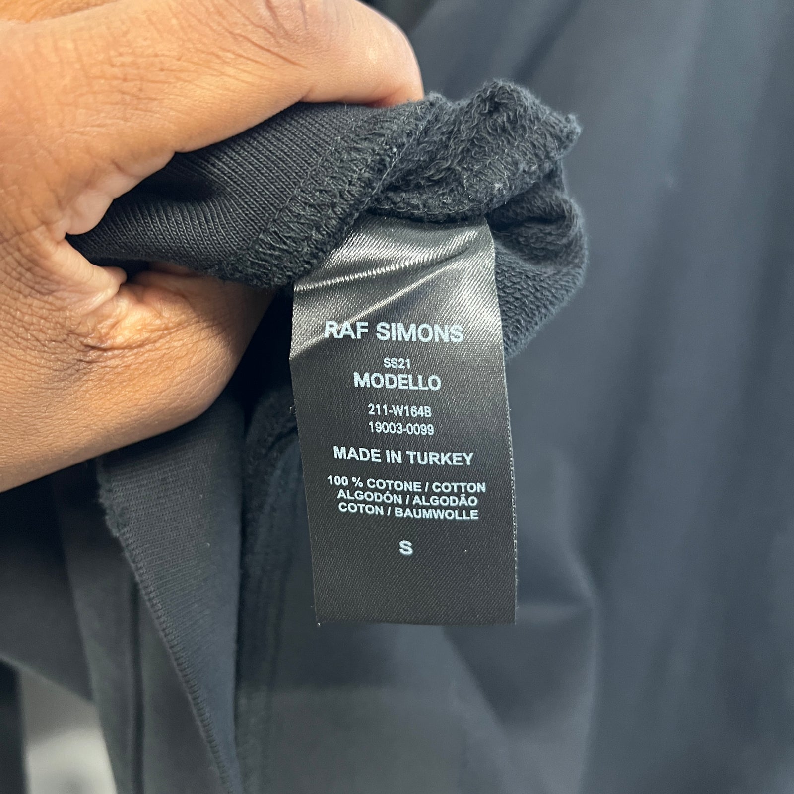 Raf Simons Black SS21 "Rites Of Joy' Hoodie Size S
