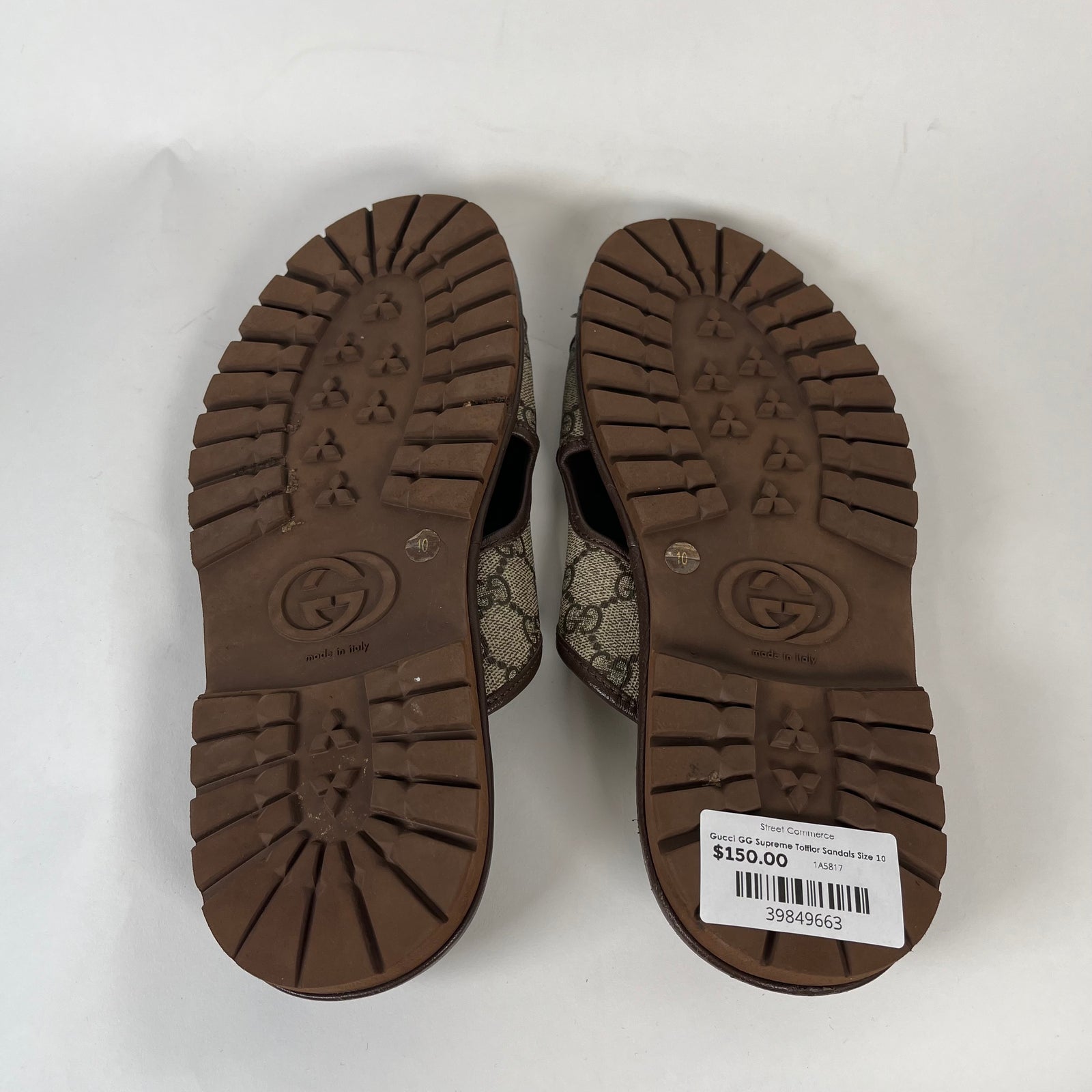 Gucci GG Supreme Tofflor Sandals Size 10