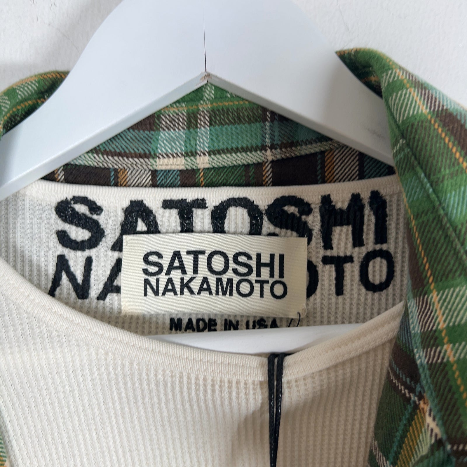 Satoshi Nakamoto Bender Cut Off Flannel Plaid Green
