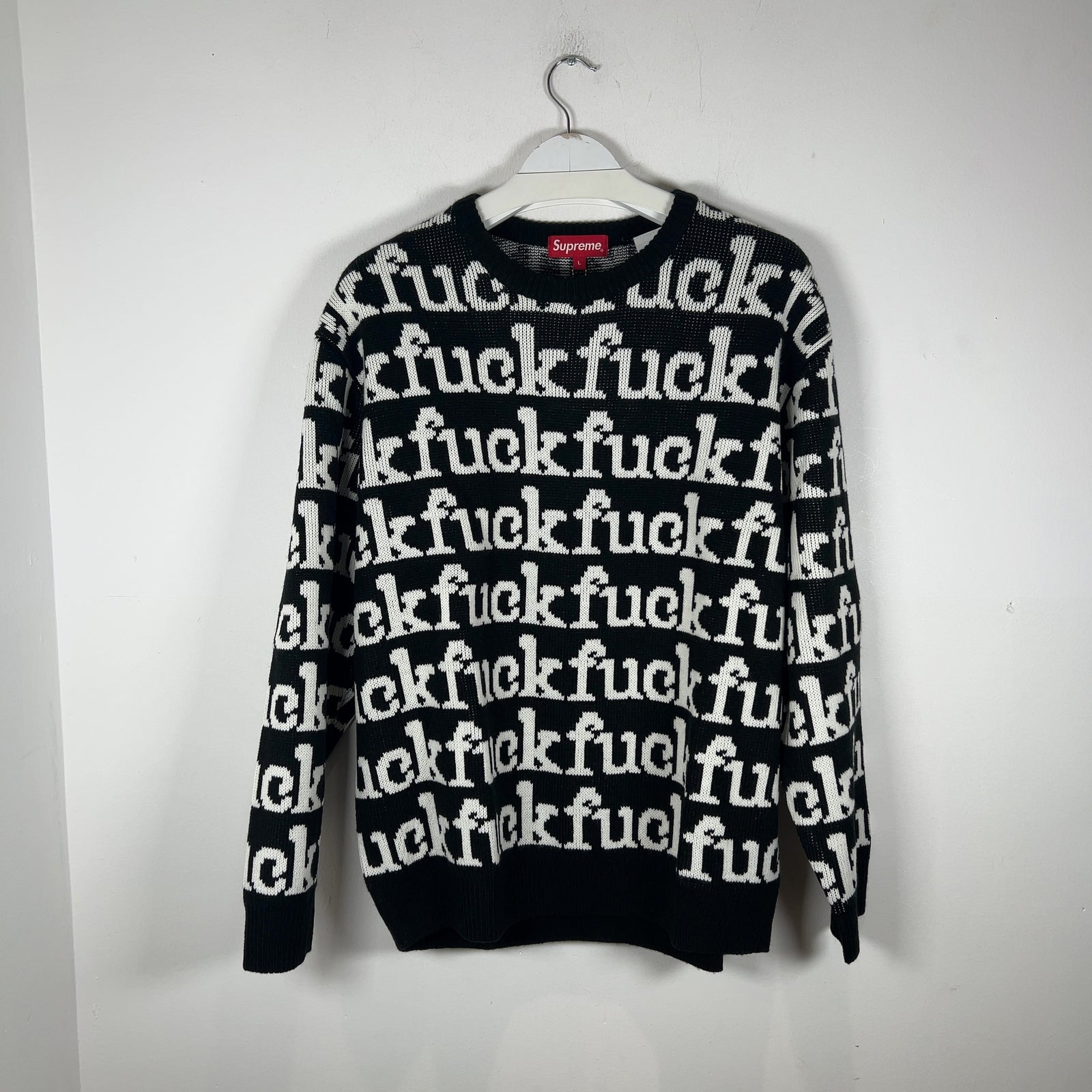 Supreme All Over 'Fuck' Knit Sweater