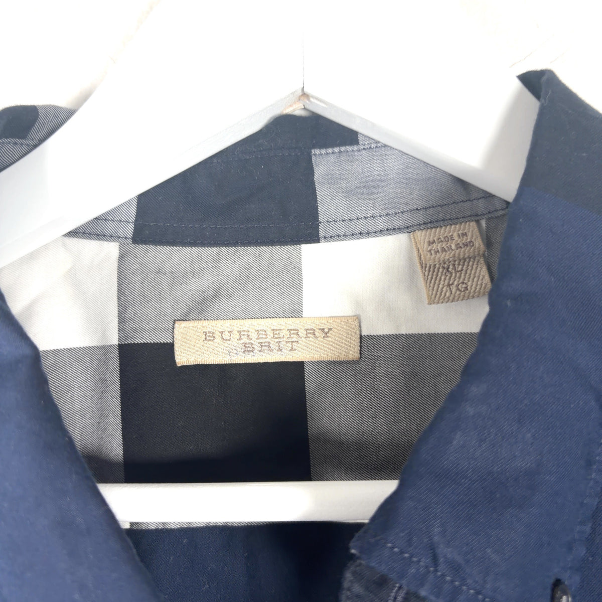 Burberry Half Plaid Button-Up Shirt