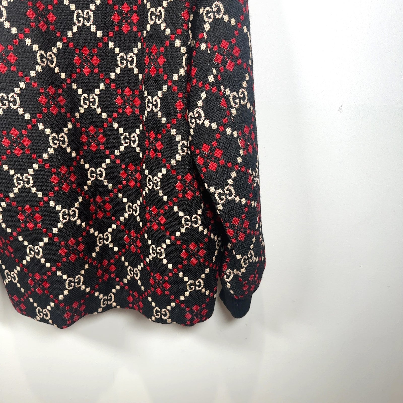 Gucci Diamond Argyle Knit Jacket Size S