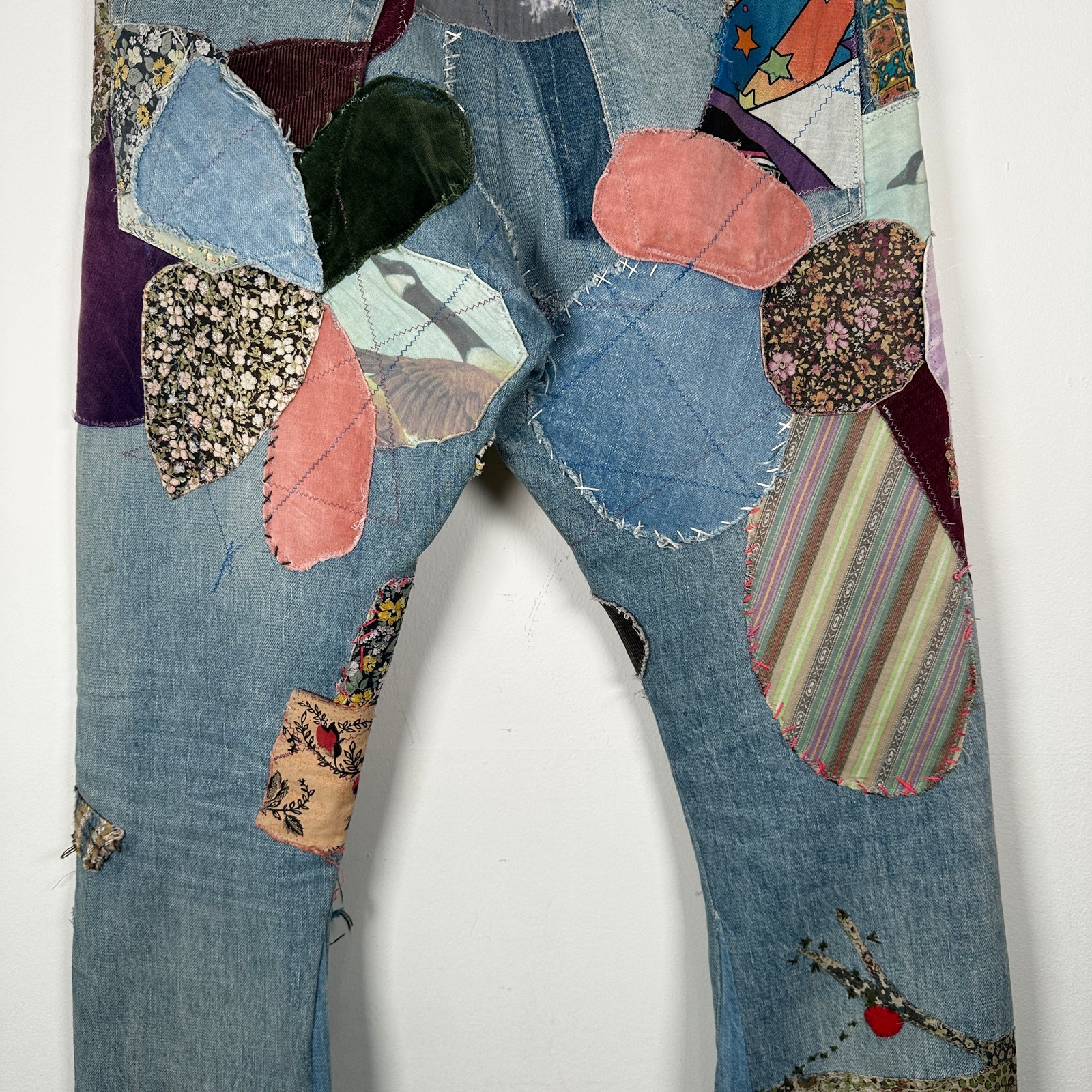 Kapital Hippie Flare Patchwork Jeans Size 32