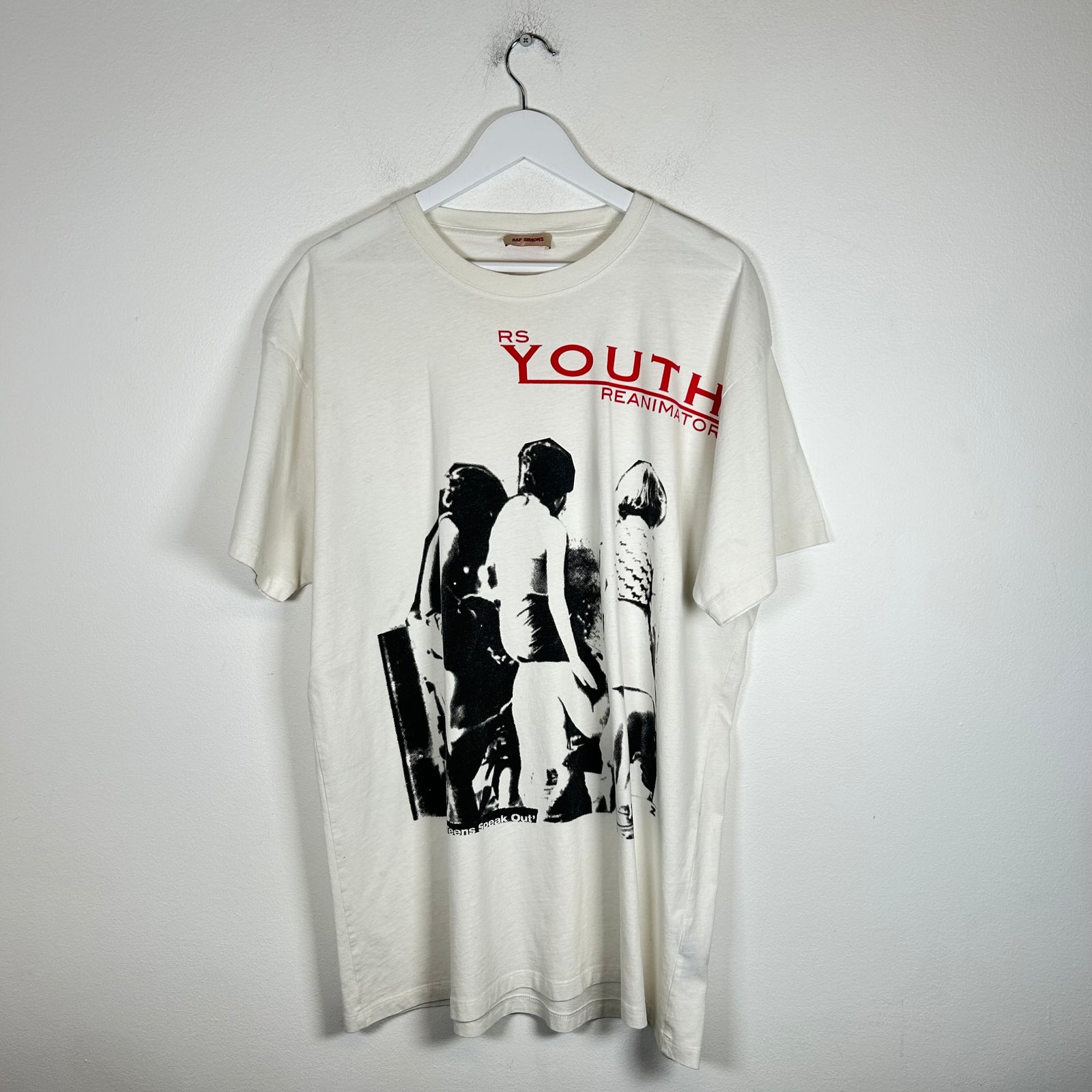Raf Simons White "Youth Reanimator" T-shirt Size XL