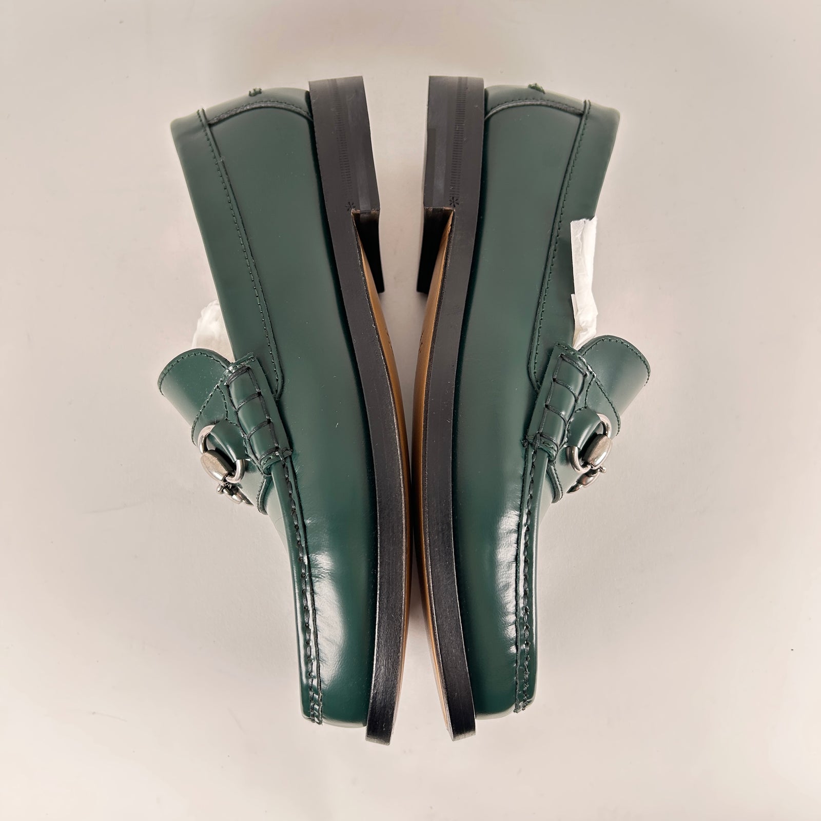 Gucci Horsebit Green Leather Derbys Size 5.5