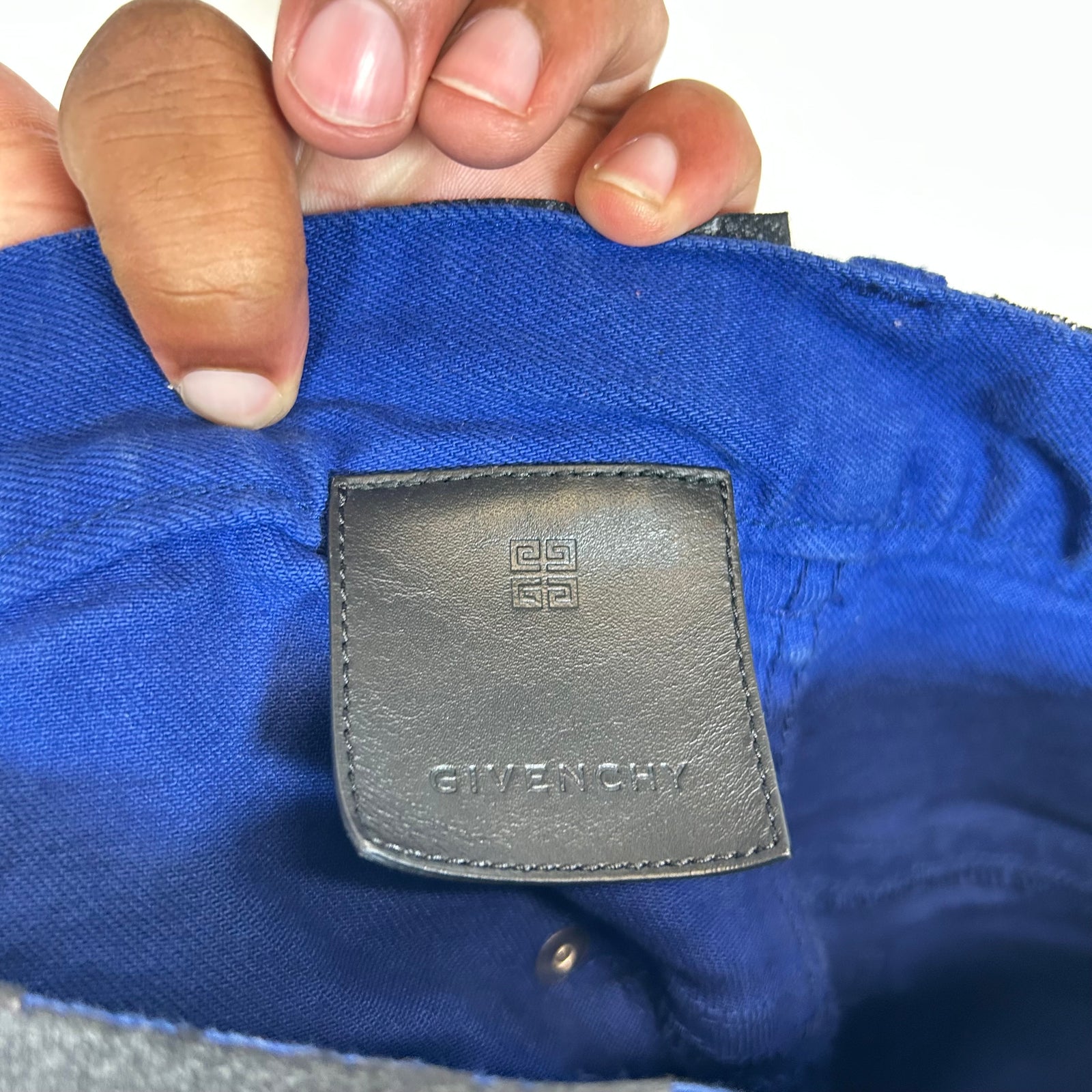 Givenchy Black/Blue Waxed Jeans Size 34