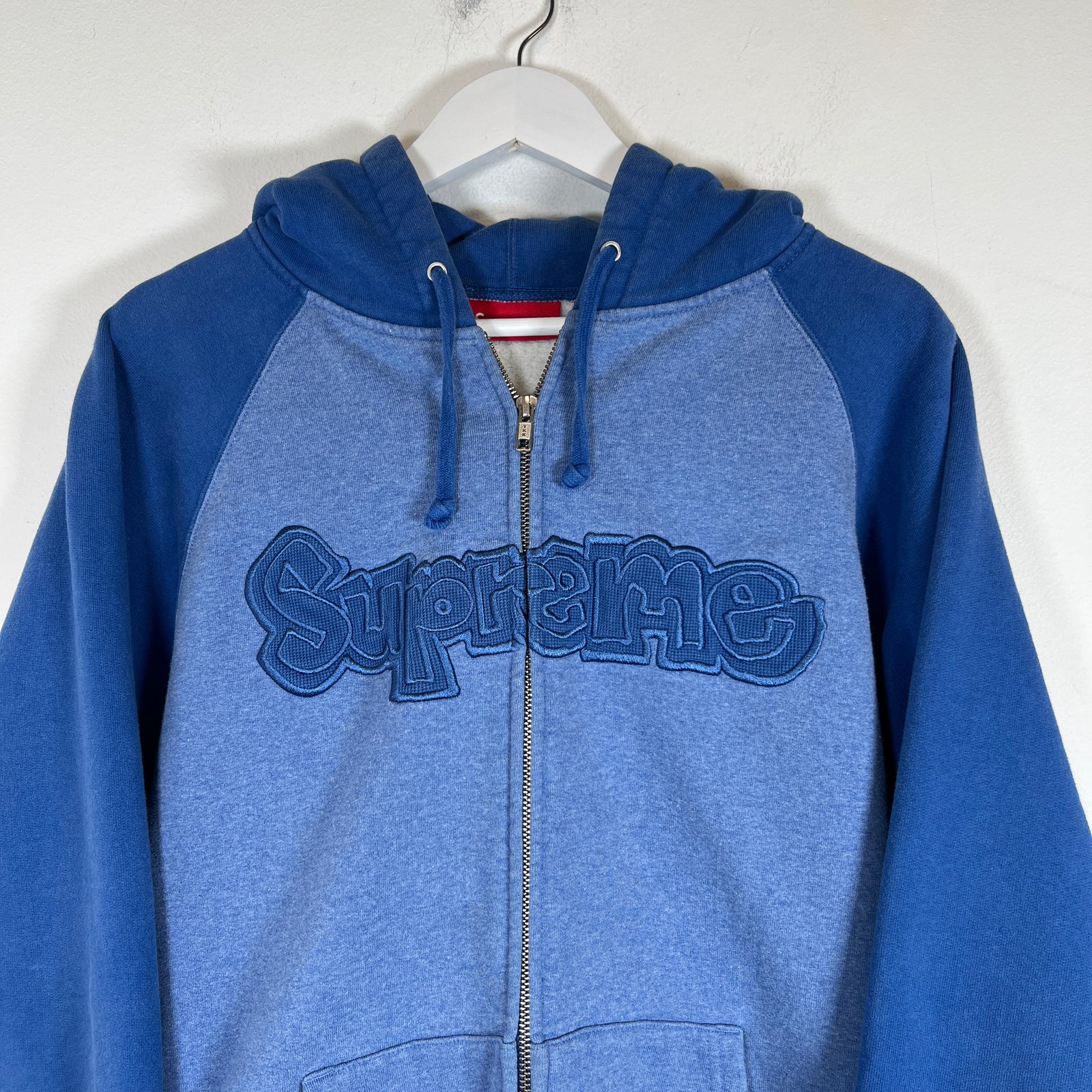 Supreme Blue Gonz Applique Zip-Up Hoodie Size M