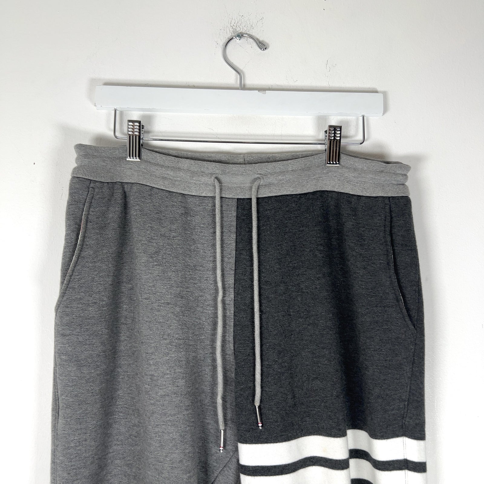 Thom Browne Grey Color Block 4-Bar Sweatpants
