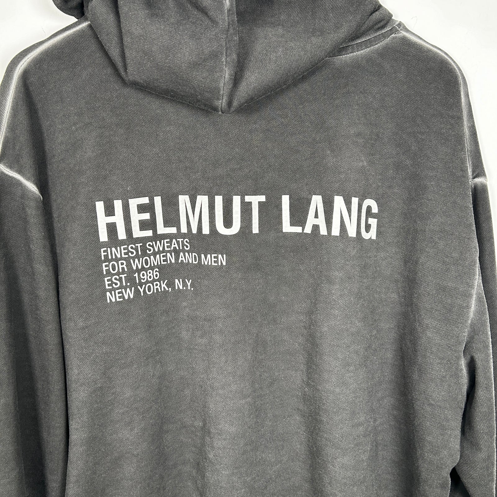 Helmut Lang Grey Logo Hoodie Size M