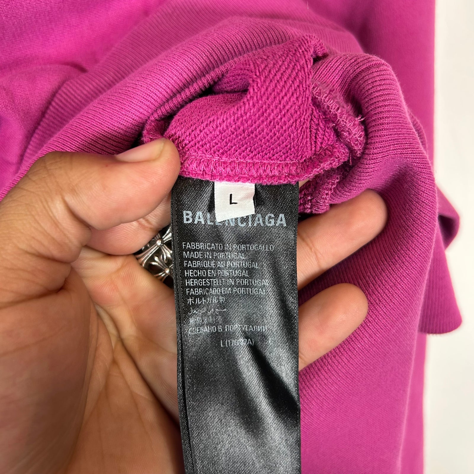 Balenciaga Purple Sporty B Cropped Hoodie Size L