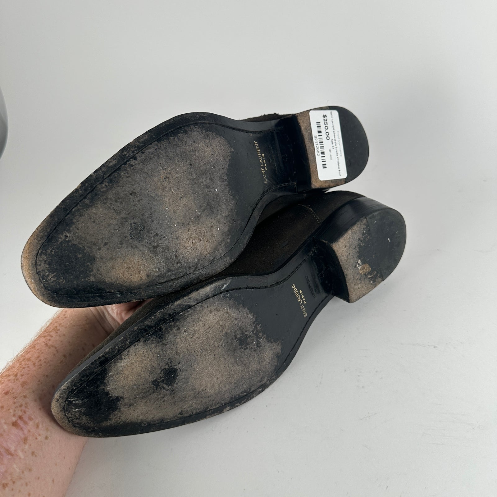 Saint Laurent Chocolate Suede Chelsea Boot Size 43