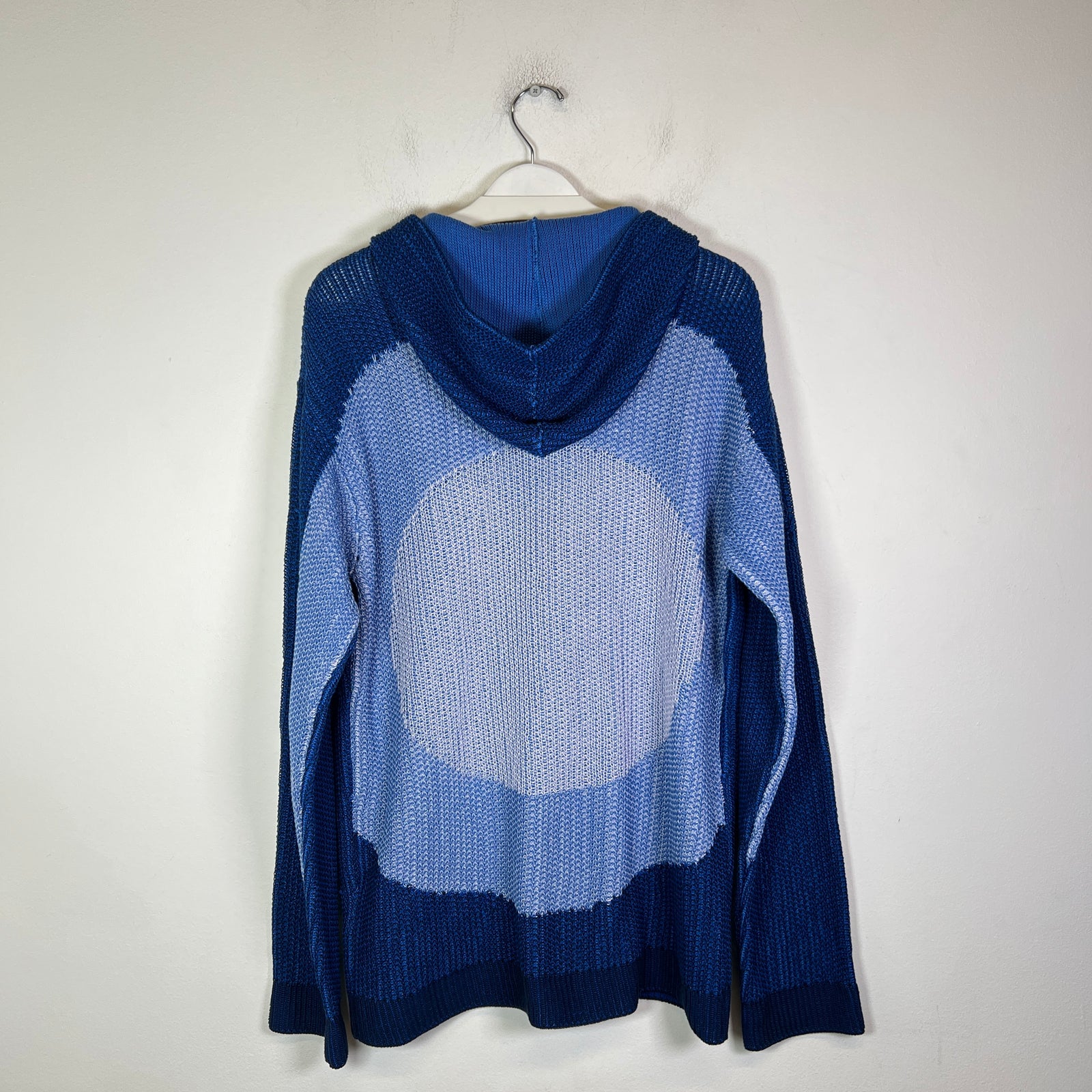 Marni Blue Jacquard Knit Hoodie Size L