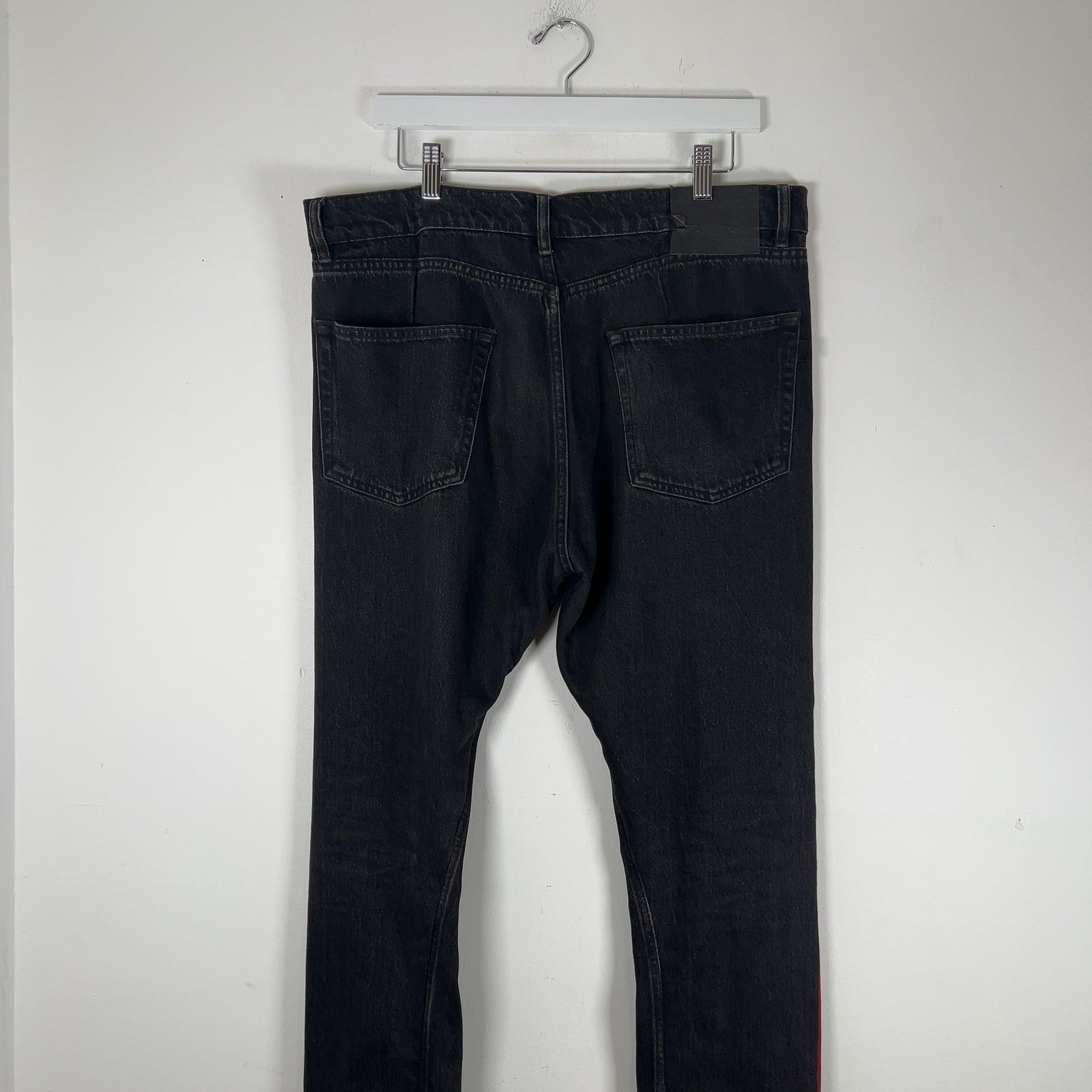 Balenciaga Red Paint Stripe Denim Jeans