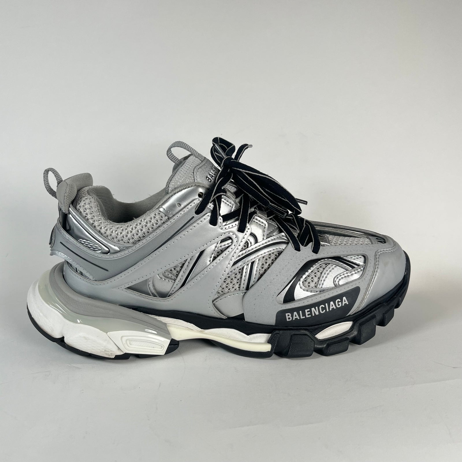 Balenciaga Metallic Grey Tracks Size 40