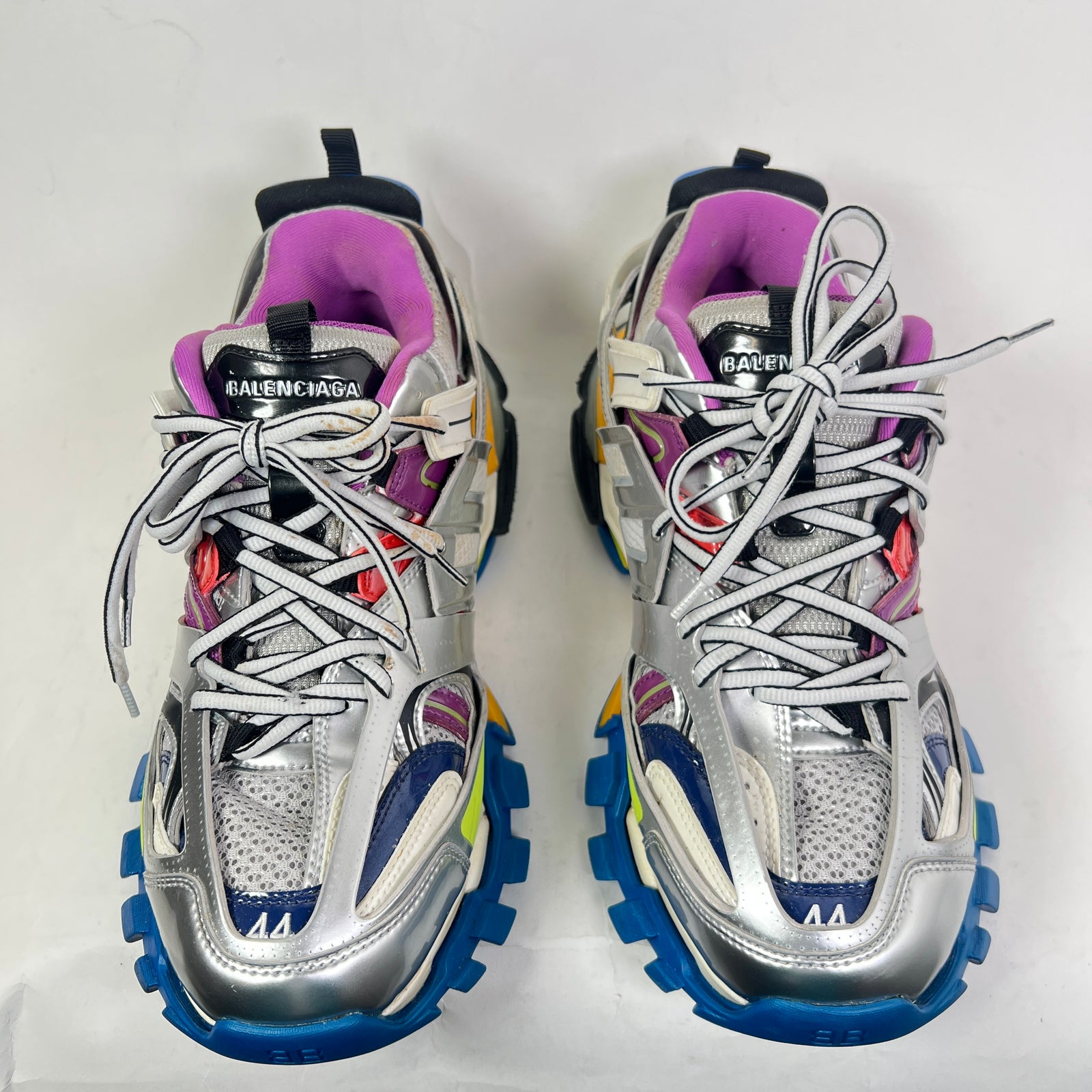 Balenciaga Metallic Silver Multicolor Track Sneaker