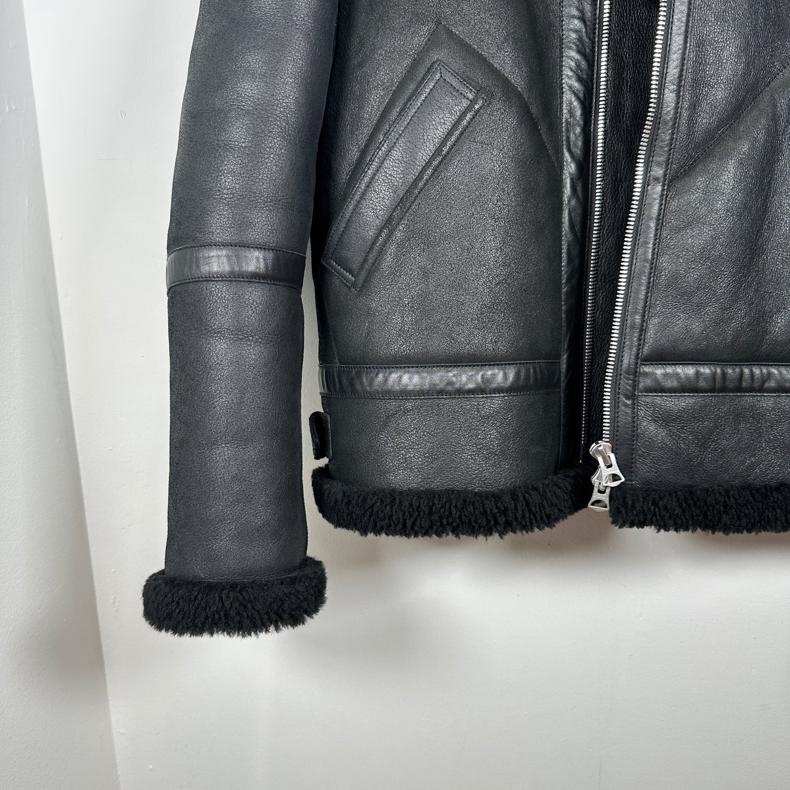 Acne Sherling Flight Jacket Size 48