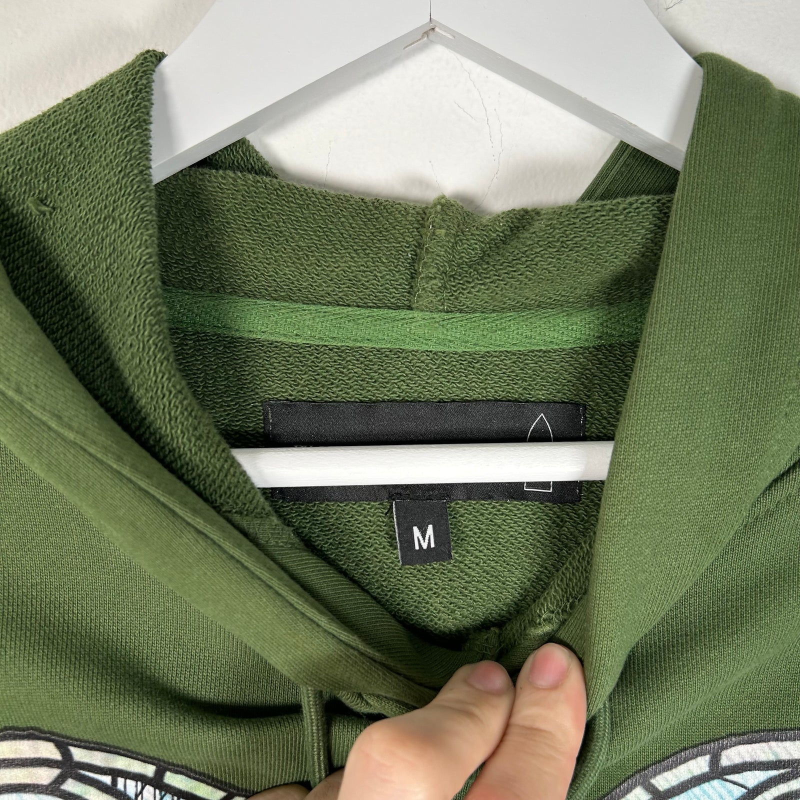 Who Decides War Stained Glass Green Hoodie Size M