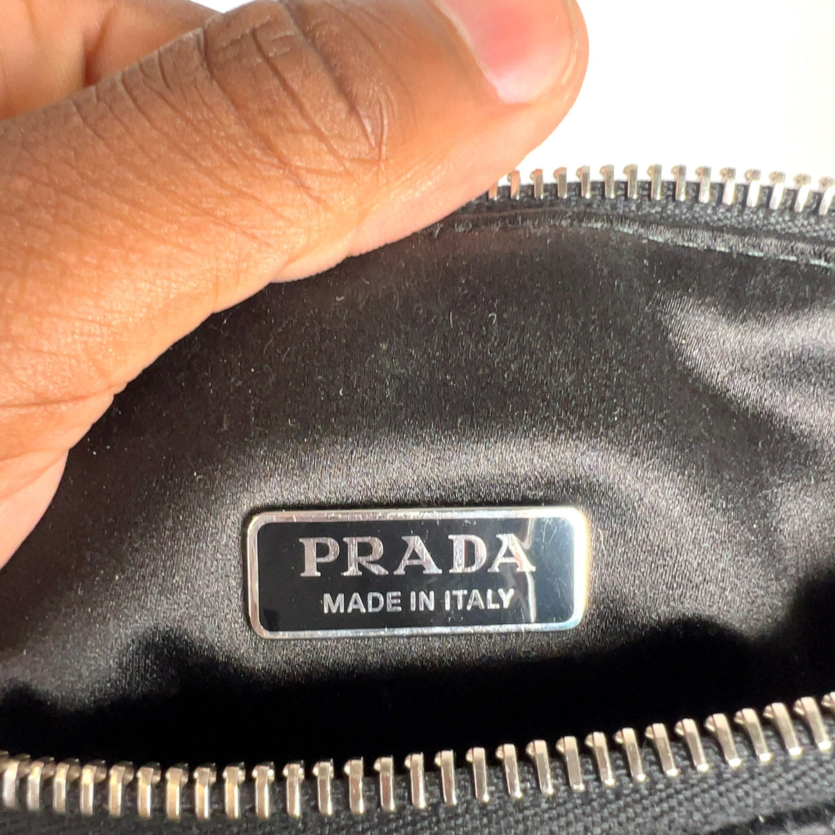 Prada Crystal Embellished Triangle Logo Bag