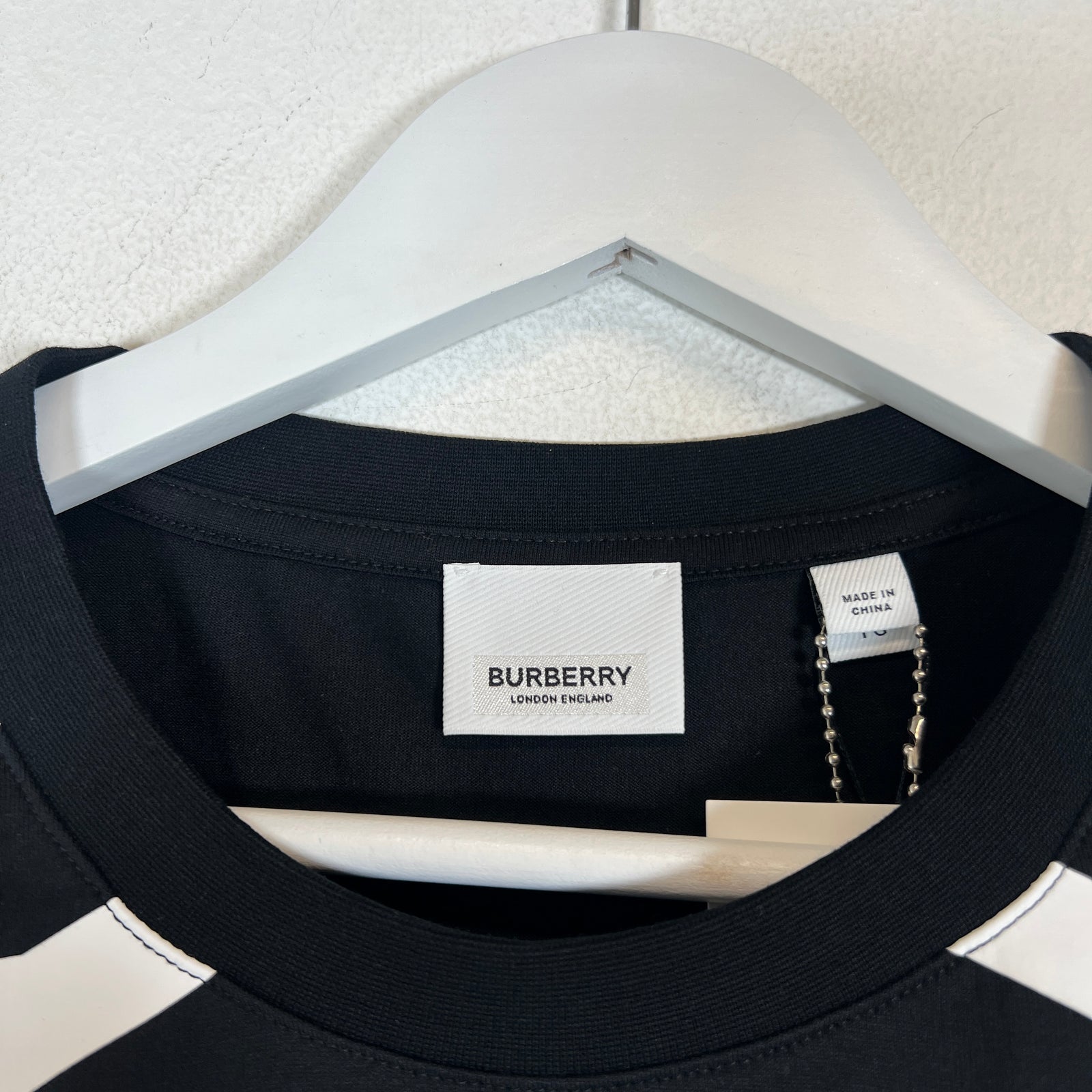 Burberry Black Vertical Logo T-Shirt Size XL
