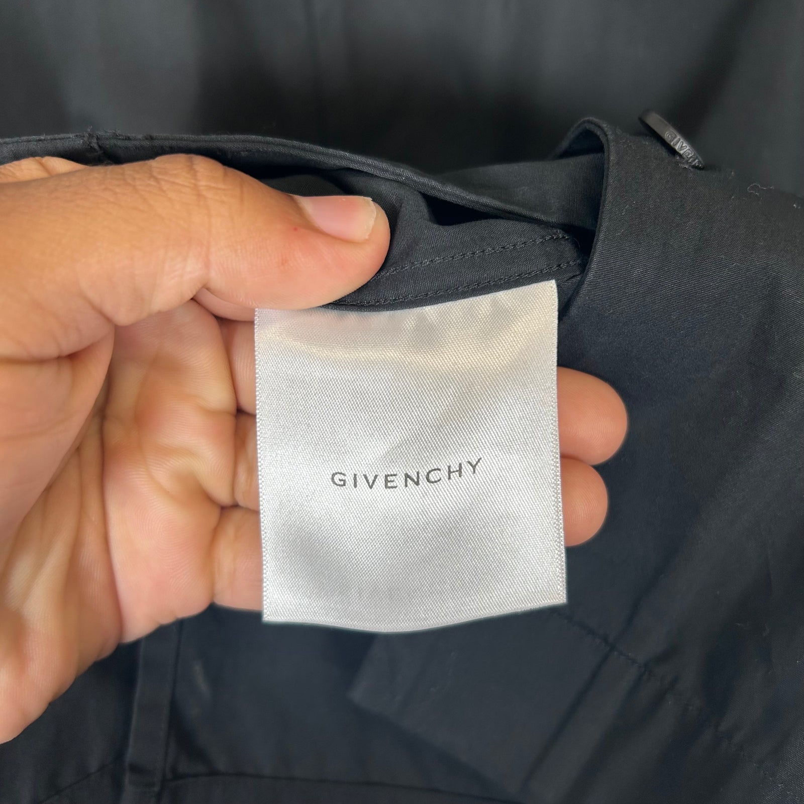 Givenchy Black Logo Button-Up Shirt Size M