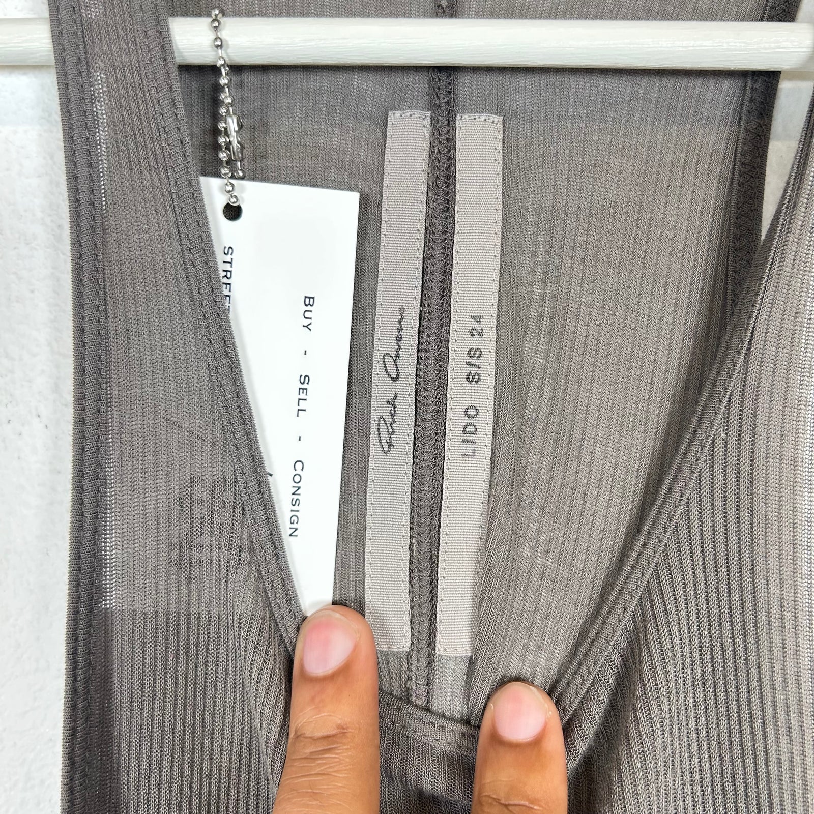 Rick Owens SS24 Lido Dust Ribbed Tank Top Size XL
