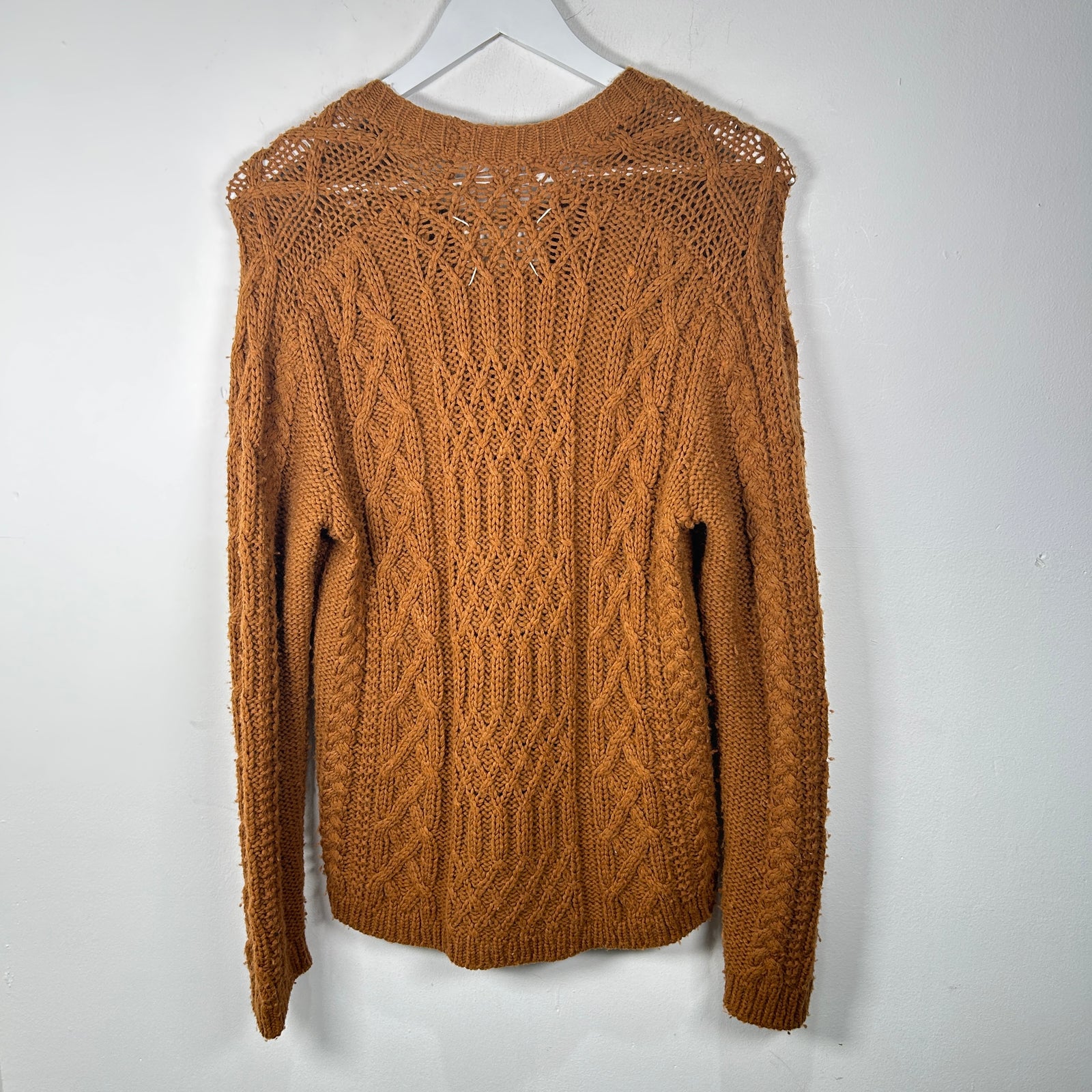 Maison Margiela Cable Knit Brown Sweater Size M