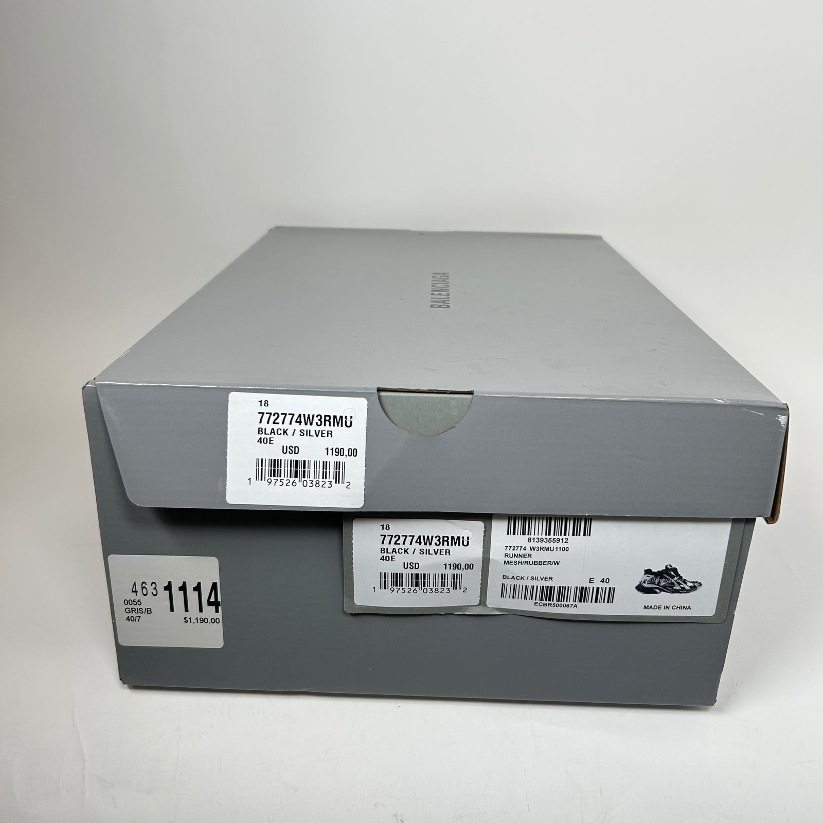 Balenciaga Black/Silver Mesh Runners Size 40