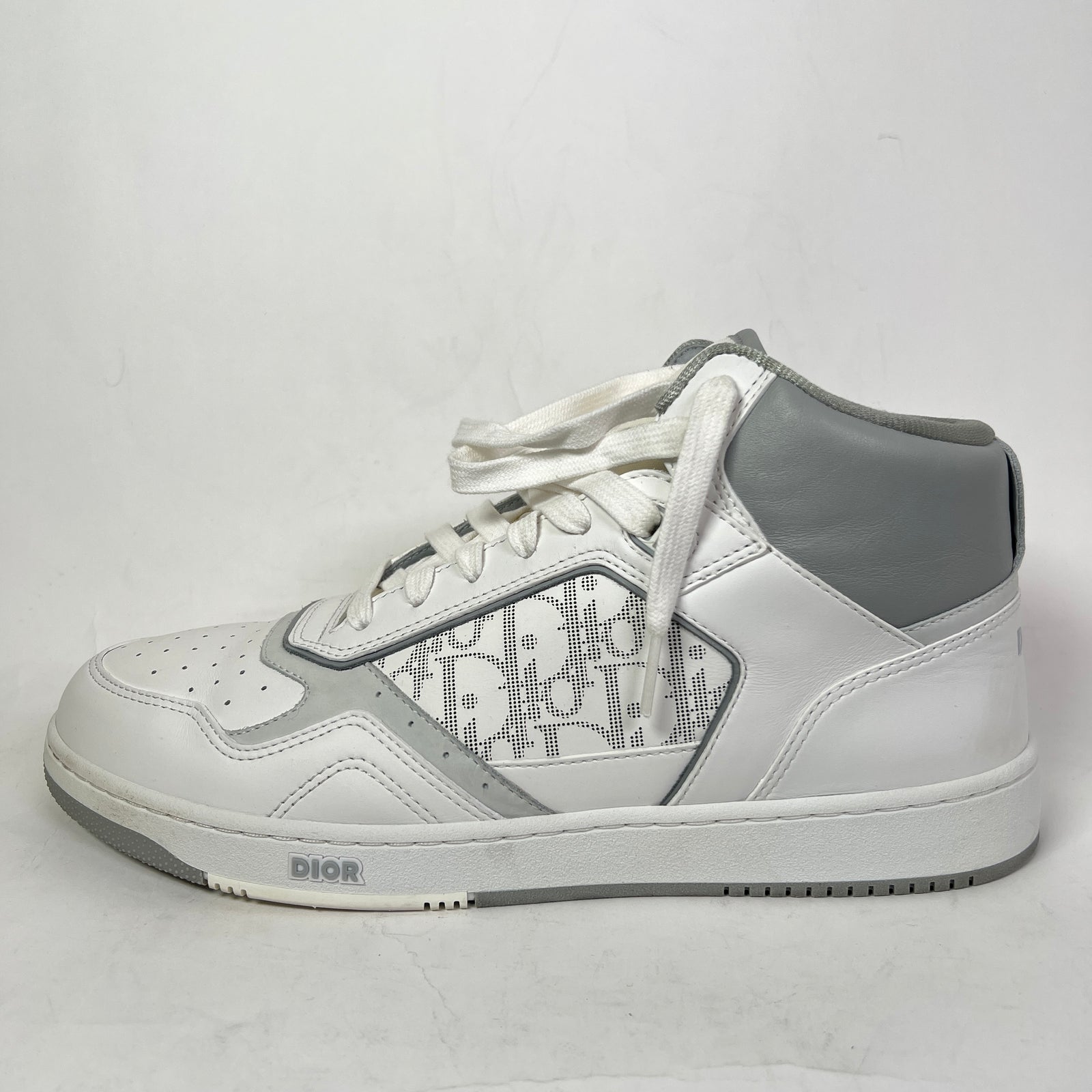 Dior B27 White/Grey Oblique Uptown Mid-Top Sneaker Size 45