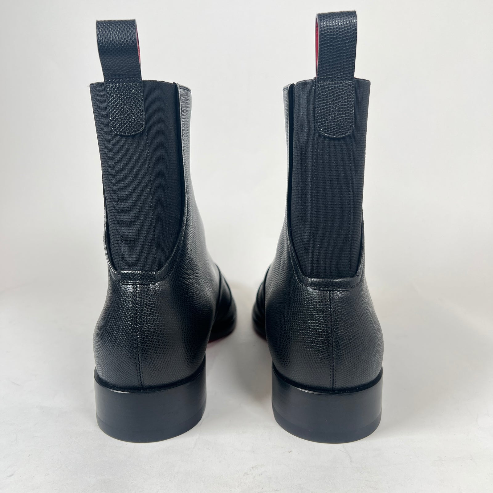 Christian Louboutin Black Boabi Leather Chelsea Boot Size 42