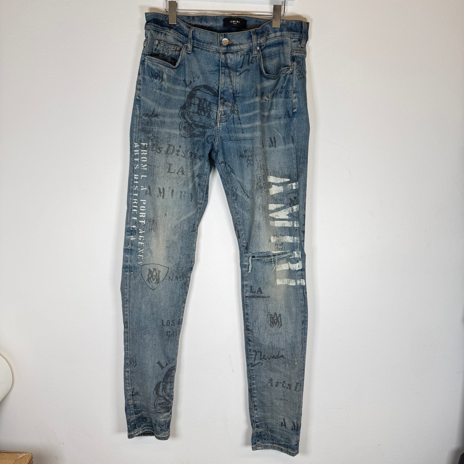 Amiri Lightwash Military Stencil Jeans Size 36