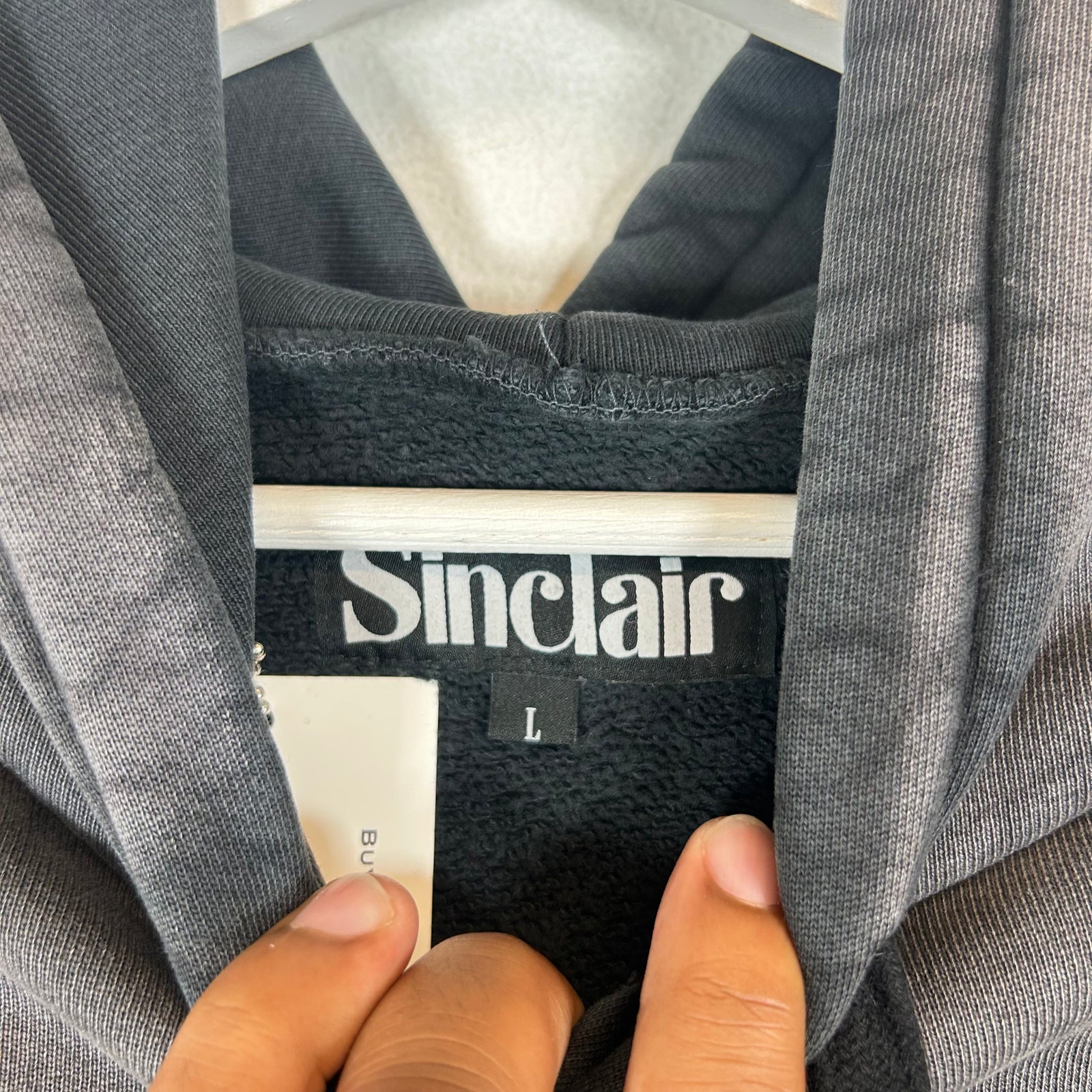 Sinclair Grey Logo Hoodie Size L