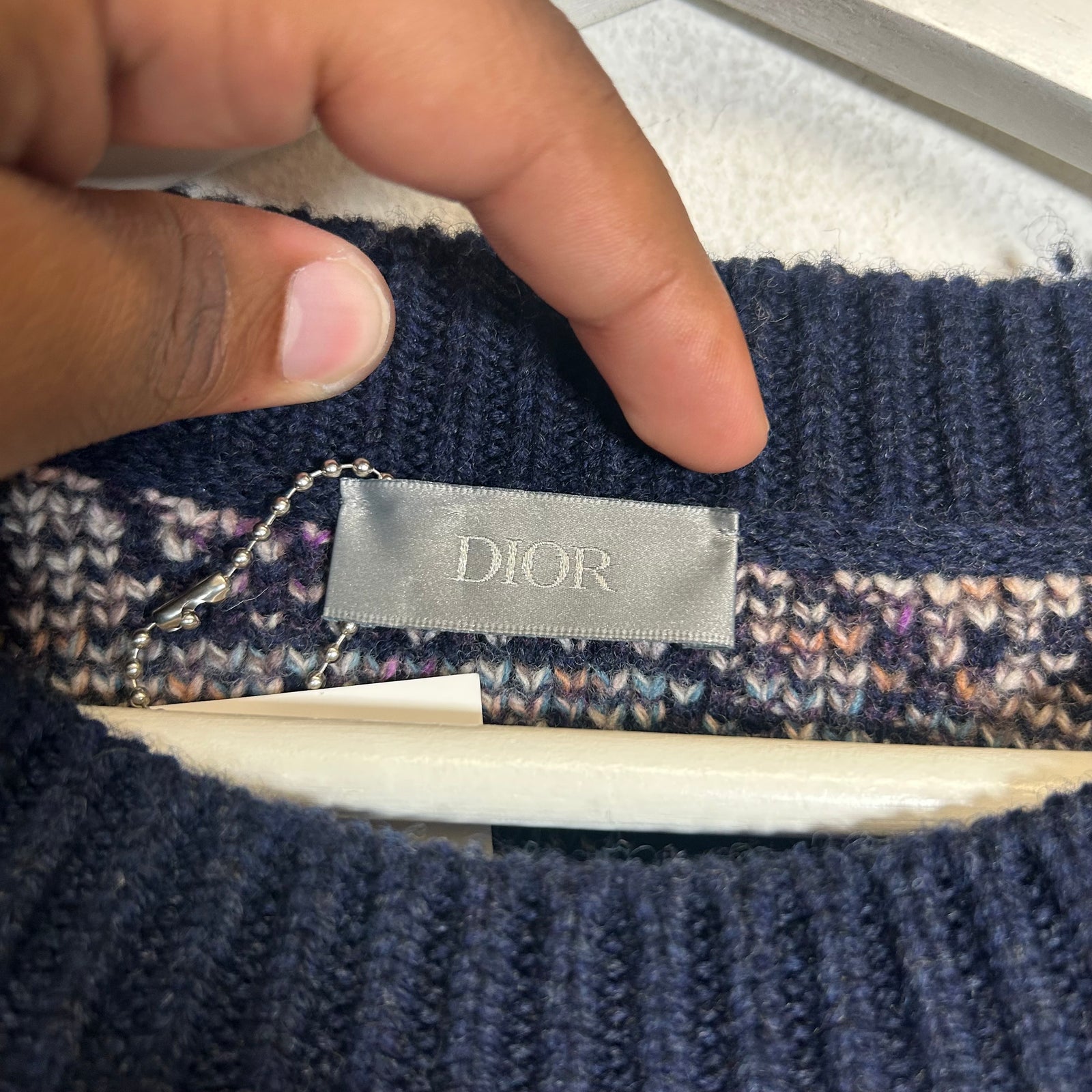 Dior Navy Oblique Knit Sweater Size XL