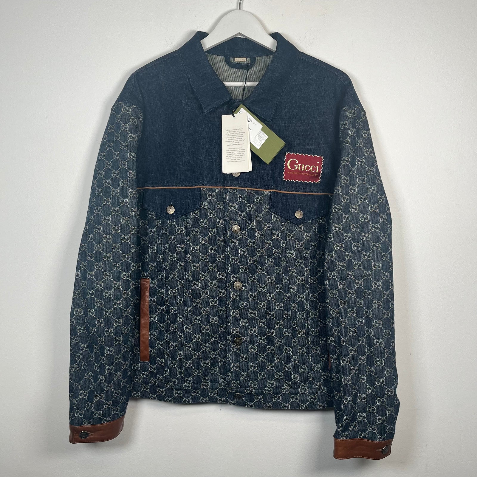 Gucci Indigo GG Denim Jacket Size L