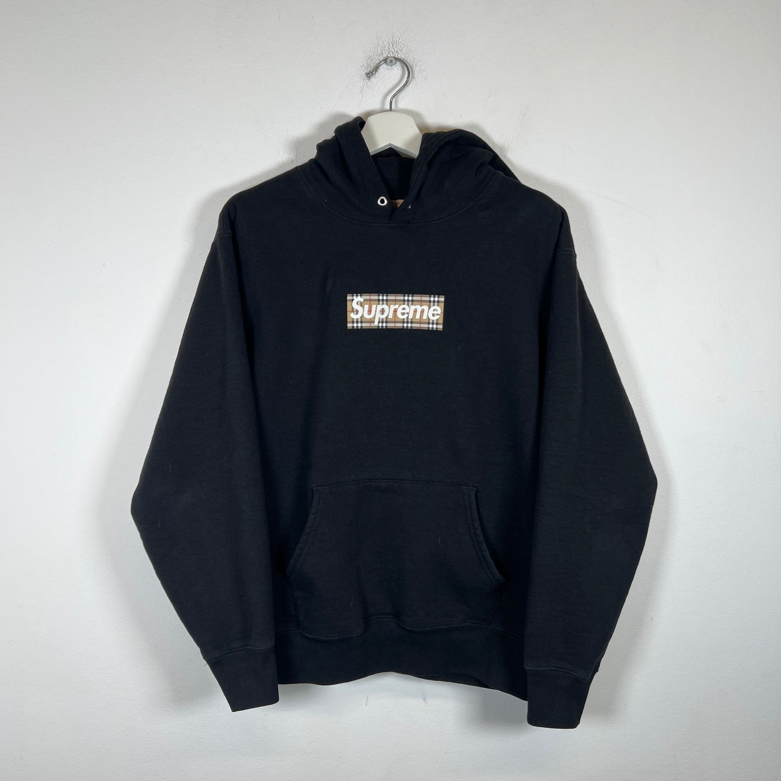 Supreme x Burberry Black Box Logo Hoodie Size S