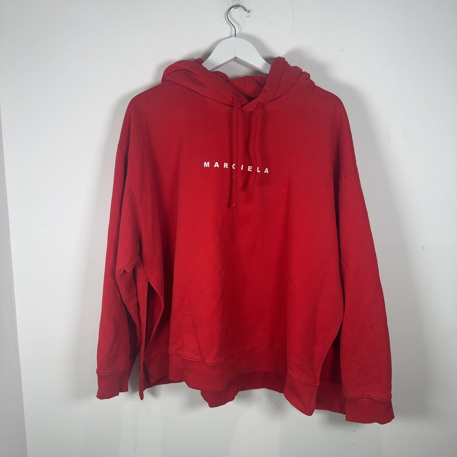 Maison Margiela MM6 Red Logo Poncho Hoodie Size L