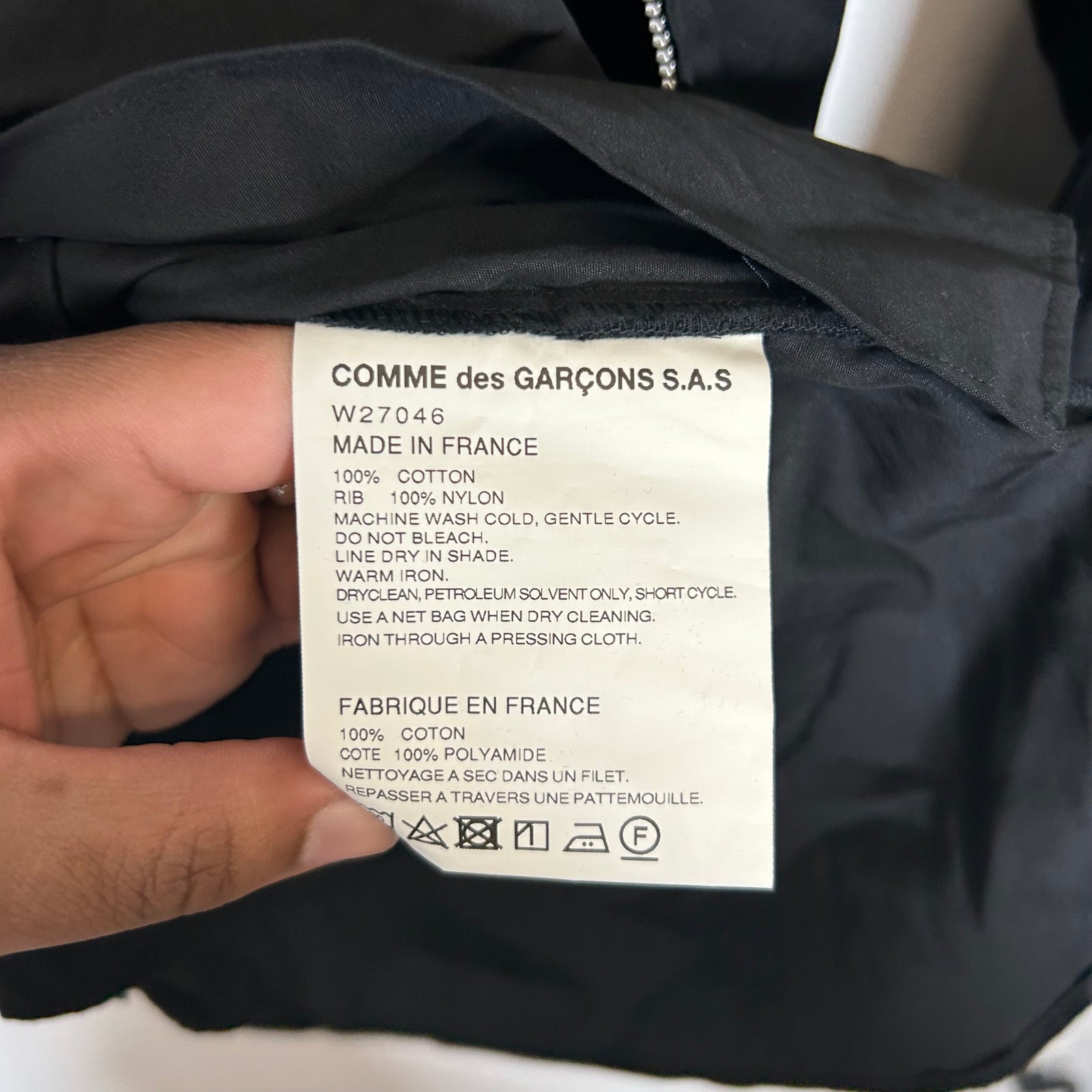 CDG SHIRT Black Hybrid Jacket Size L