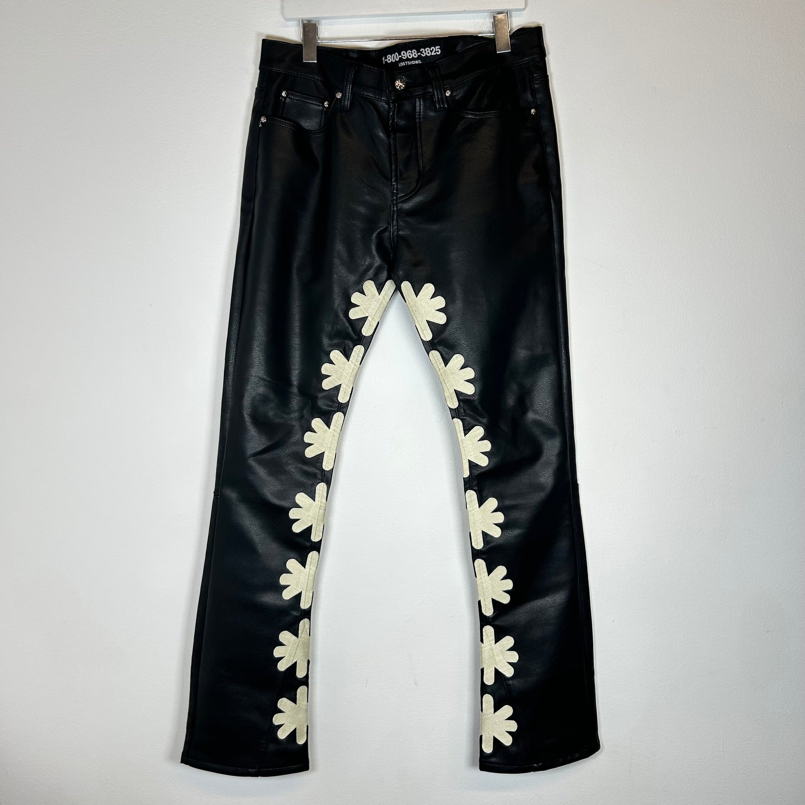 Lostshdws Black Leather Pants Size 34