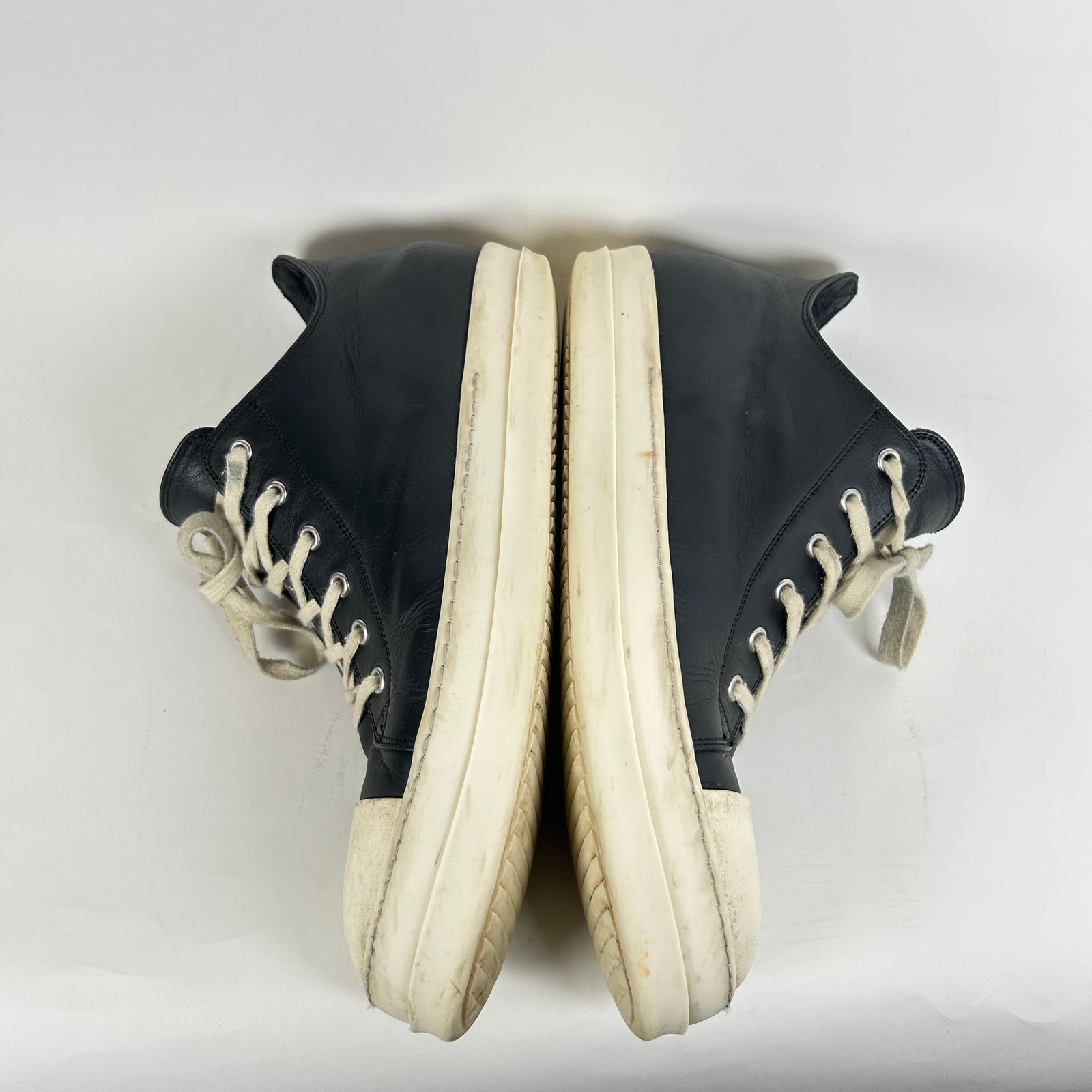 Rick Owens Black Mainline Leather Ramones Size 46