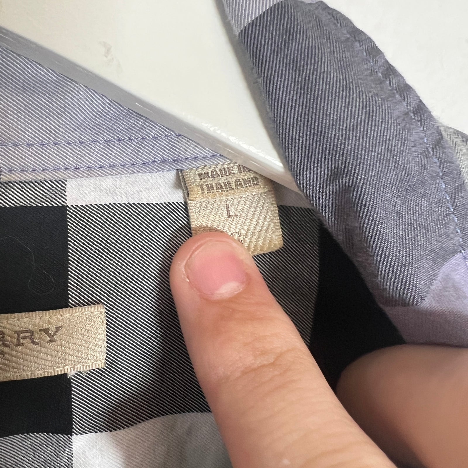 Burberry Purple Plaid Shirt Size L