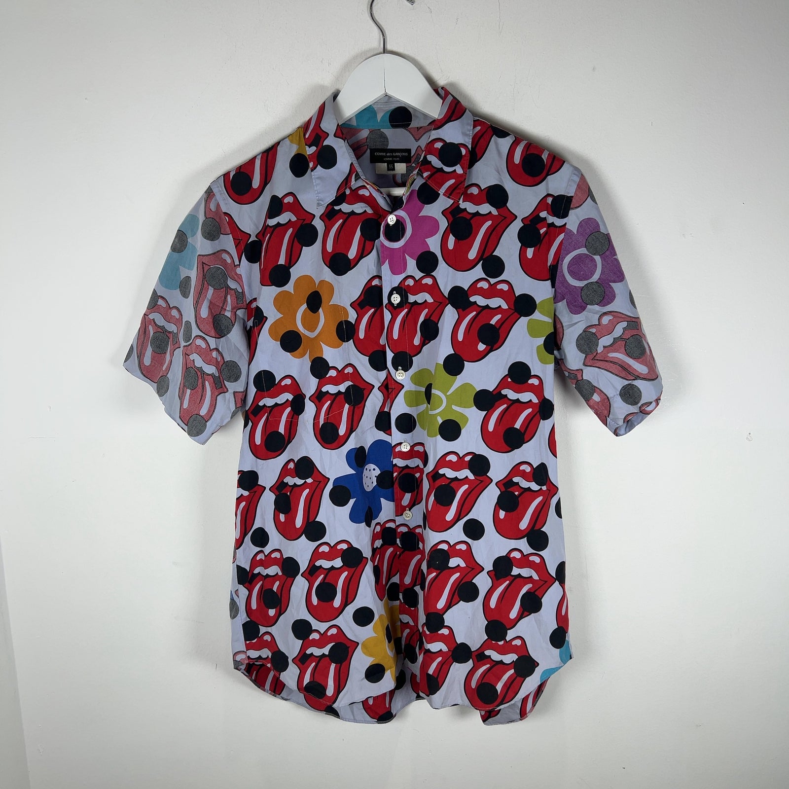 Comme Des Garcons All Over Rolling Stone Print Shirt