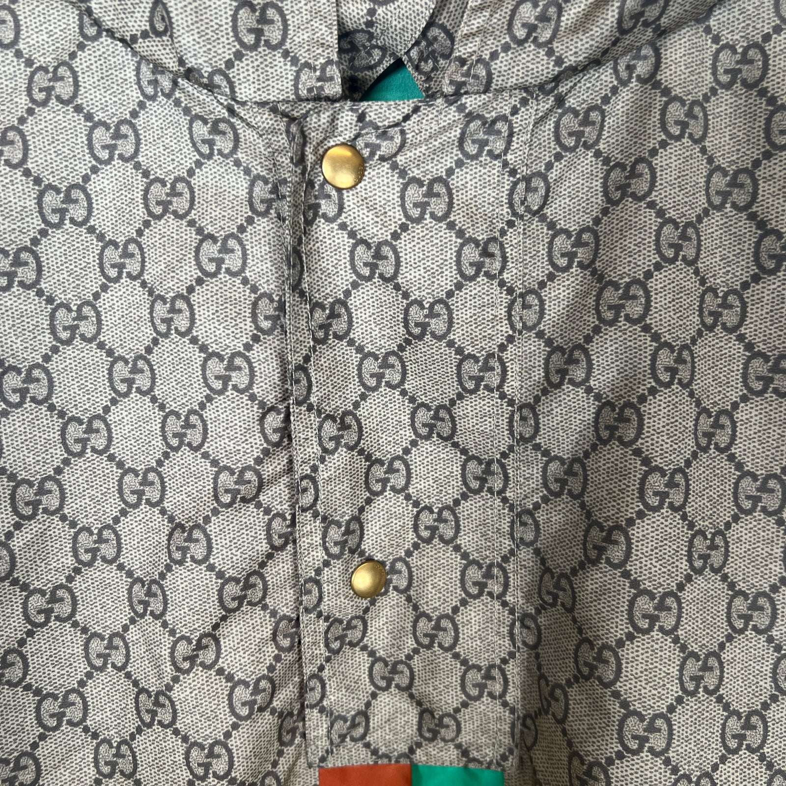 Gucci GG Web Fake/Not Hooded Nylon Parka Size M