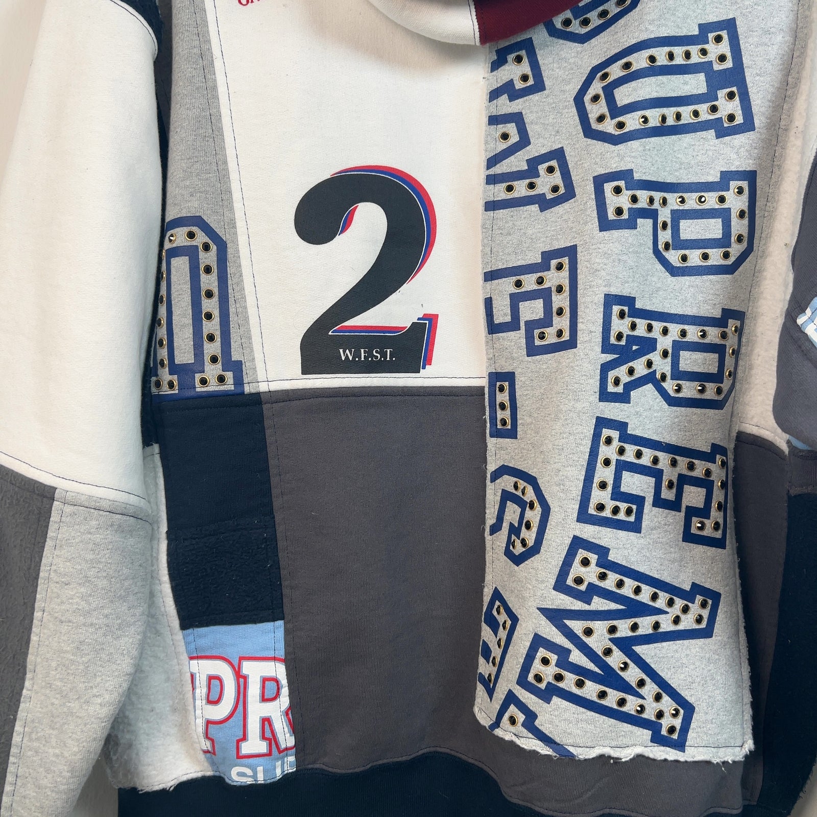 Supreme Patchwork Zip Up Hoodie Size M