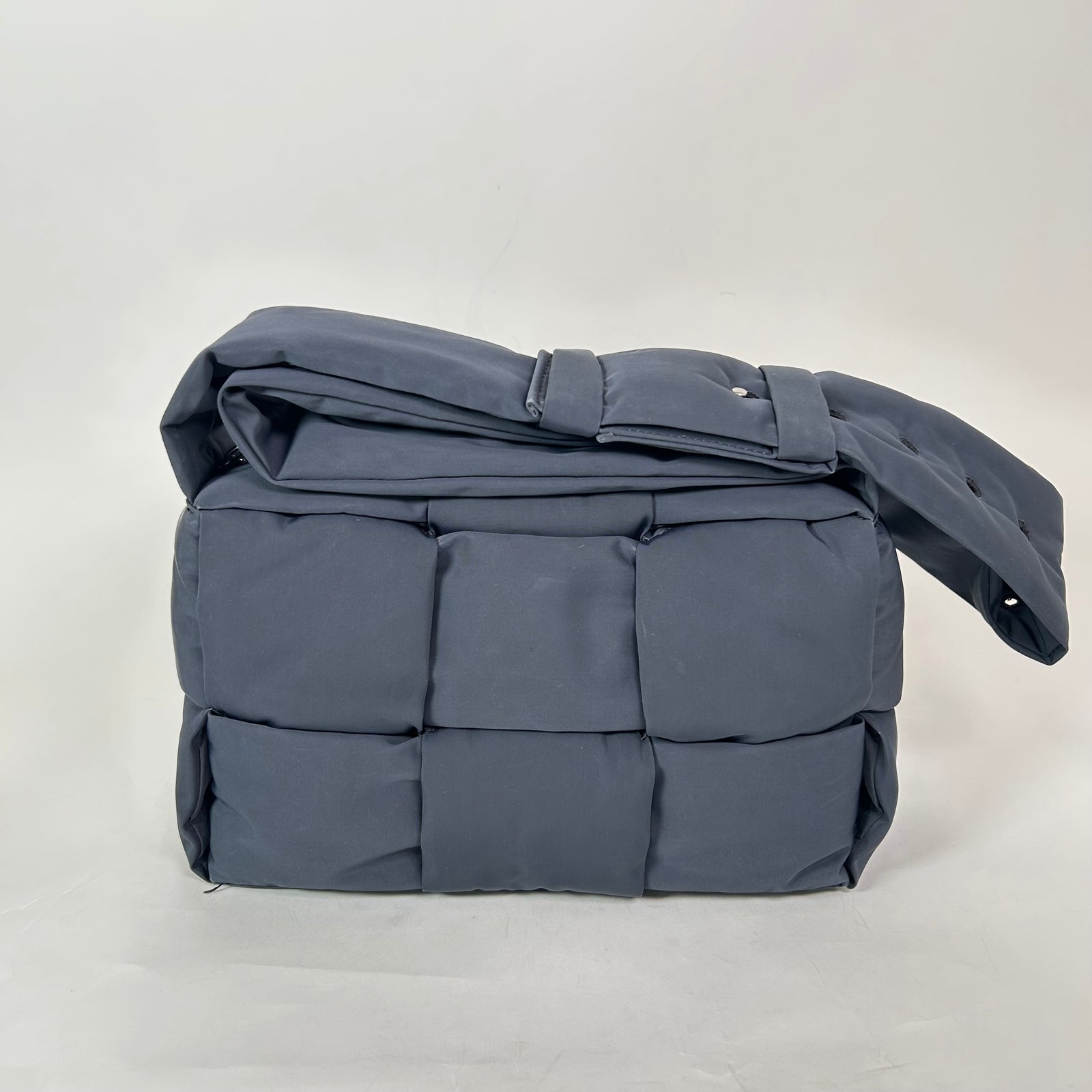 Bottega Veneta Navy Padded Tech Cassette Shoulder Bag